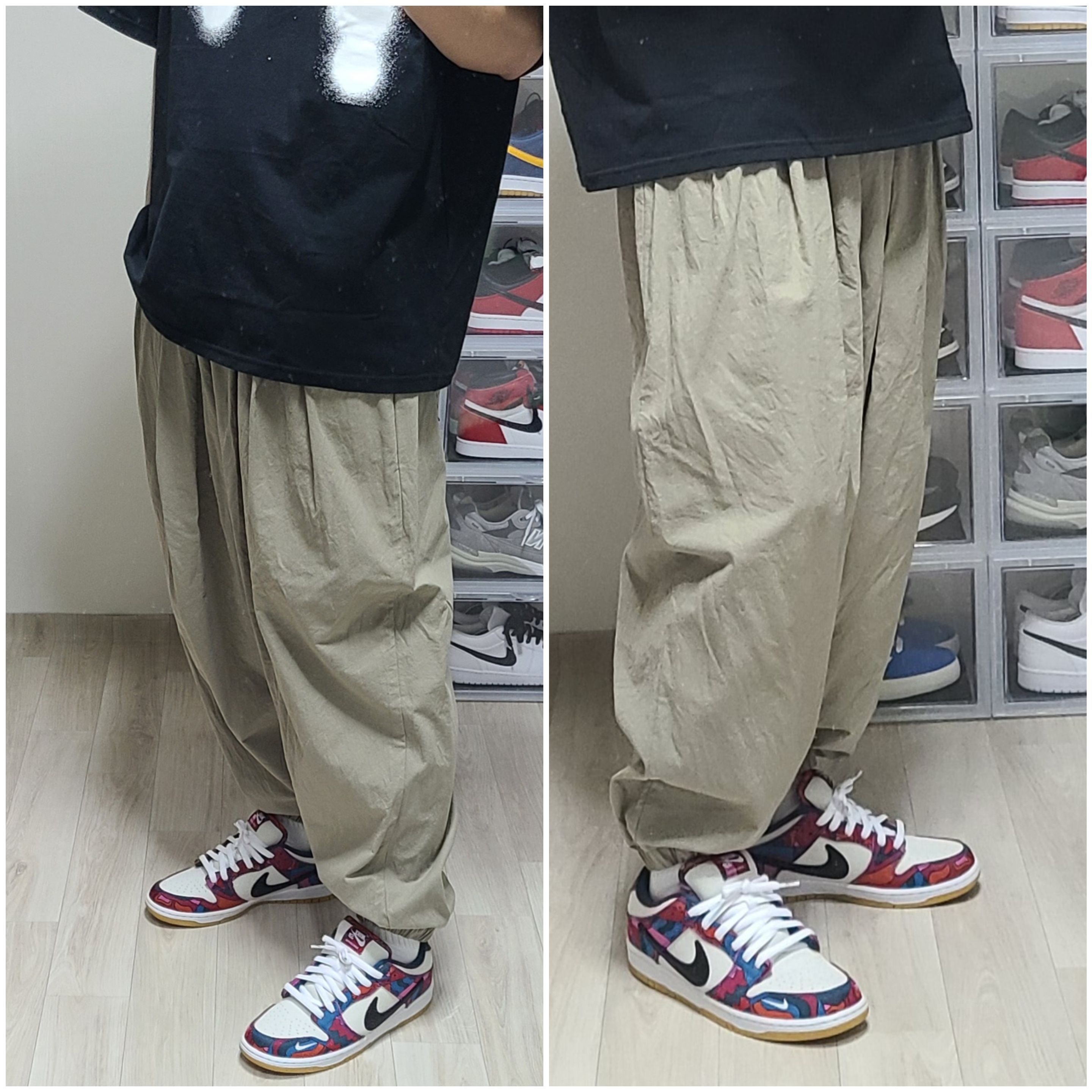 Nike x Parra SB Dunk Low Pro Abstract Art, Nike x Off-White NRG Short Sleeve T-Shirt Black 착용 스타일