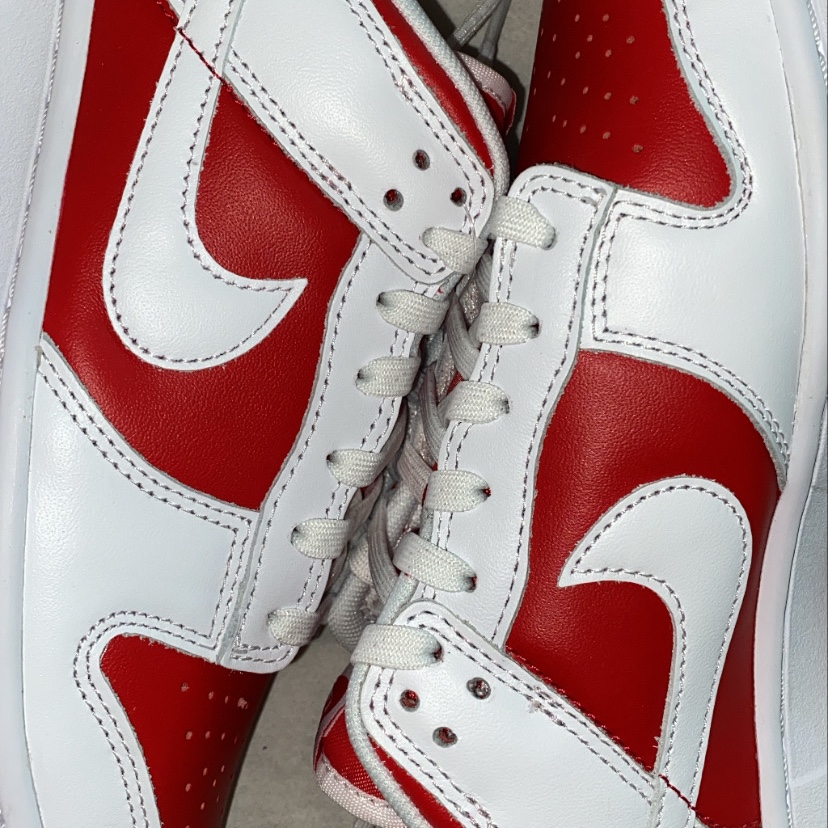 Nike Dunk Low Retro Championship Red 착용 스타일 - 2
