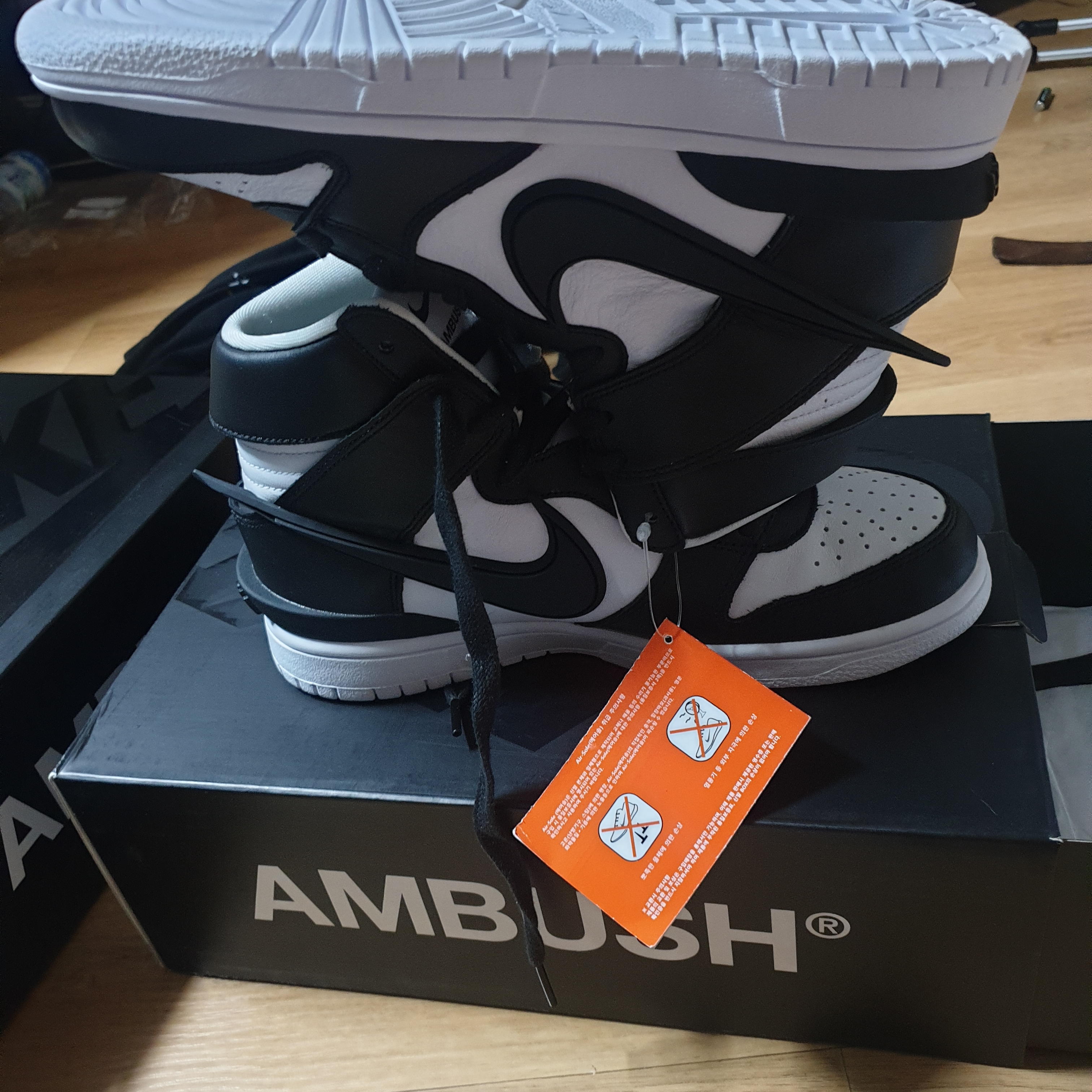 Nike x Ambush Dunk High Flash Lime, Nike x Ambush Dunk High Deep Royal Blue 착용 스타일 - 4