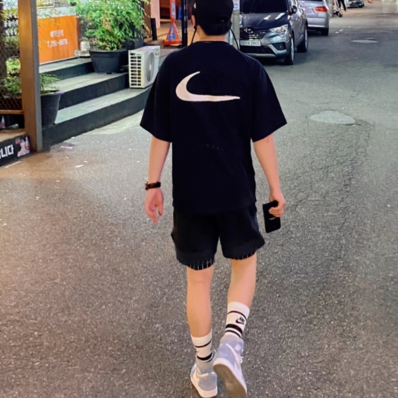 Nike x Off-White NRG Short Sleeve T-Shirt Black, Nike x Off-White NRG Shorts Black 착용 스타일