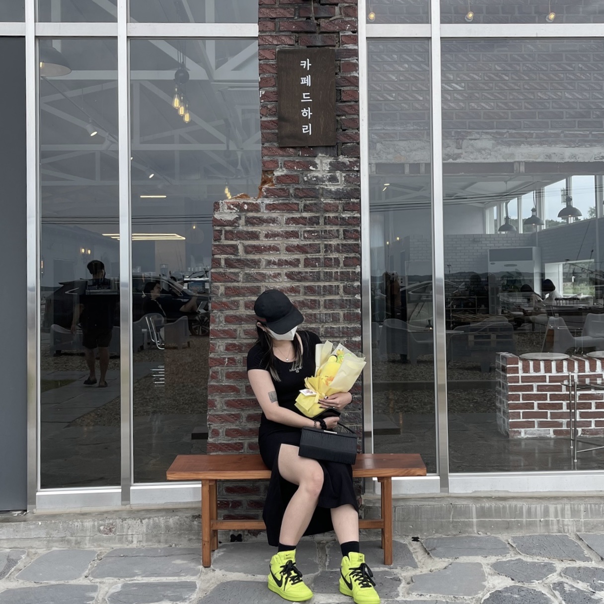 Nike x Ambush Dunk High Flash Lime 착용 스타일 - 1