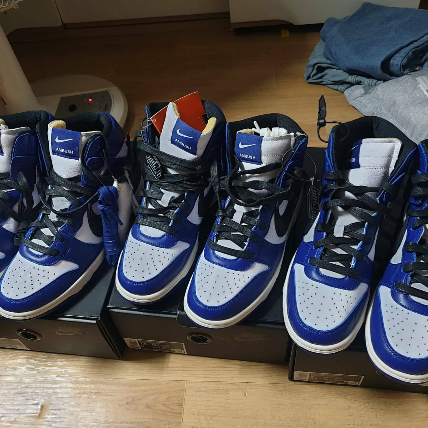 Nike x Ambush Dunk High Flash Lime, Nike x Ambush Dunk High Deep Royal Blue 착용 스타일 - 5