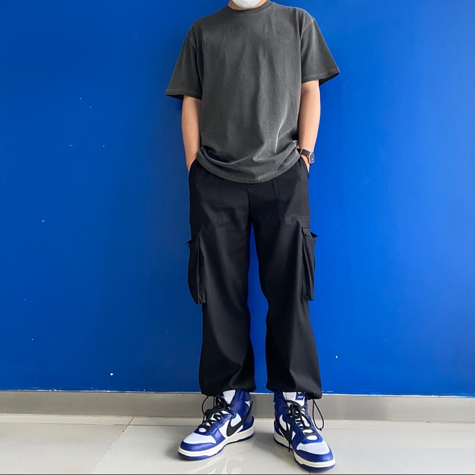IAB Studio Pigment T-Shirt Black, Nike x Ambush Dunk High Deep Royal Blue 착용 스타일