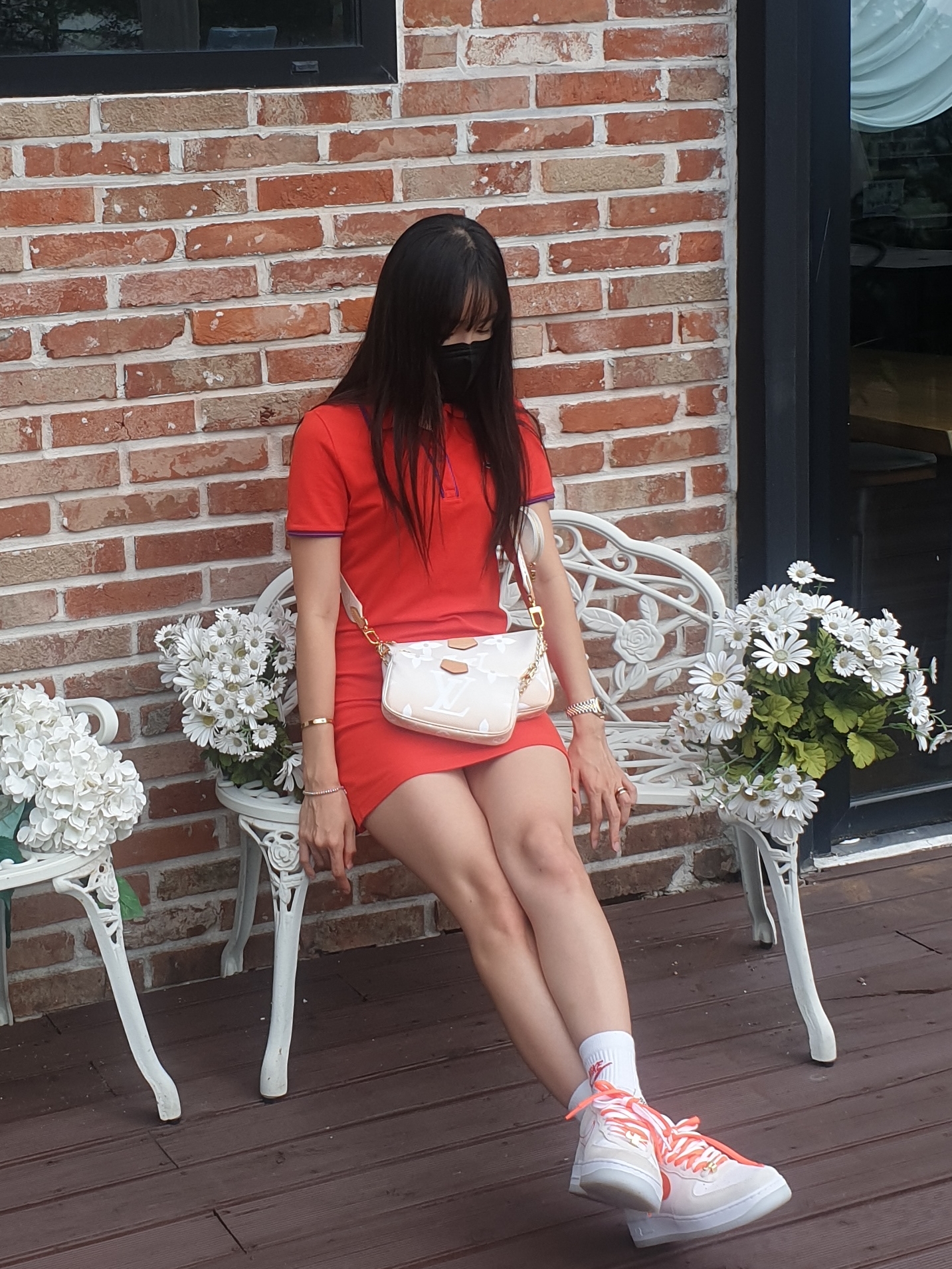 (W) Nike Air Force 1 '07 SE First Use Orange Sail 착용 스타일 - 4