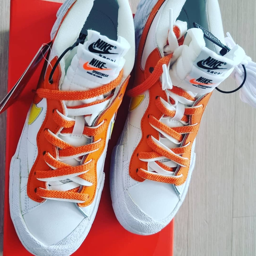 Nike x Sacai Blazer Low Magma Orange 착용 스타일 - 2