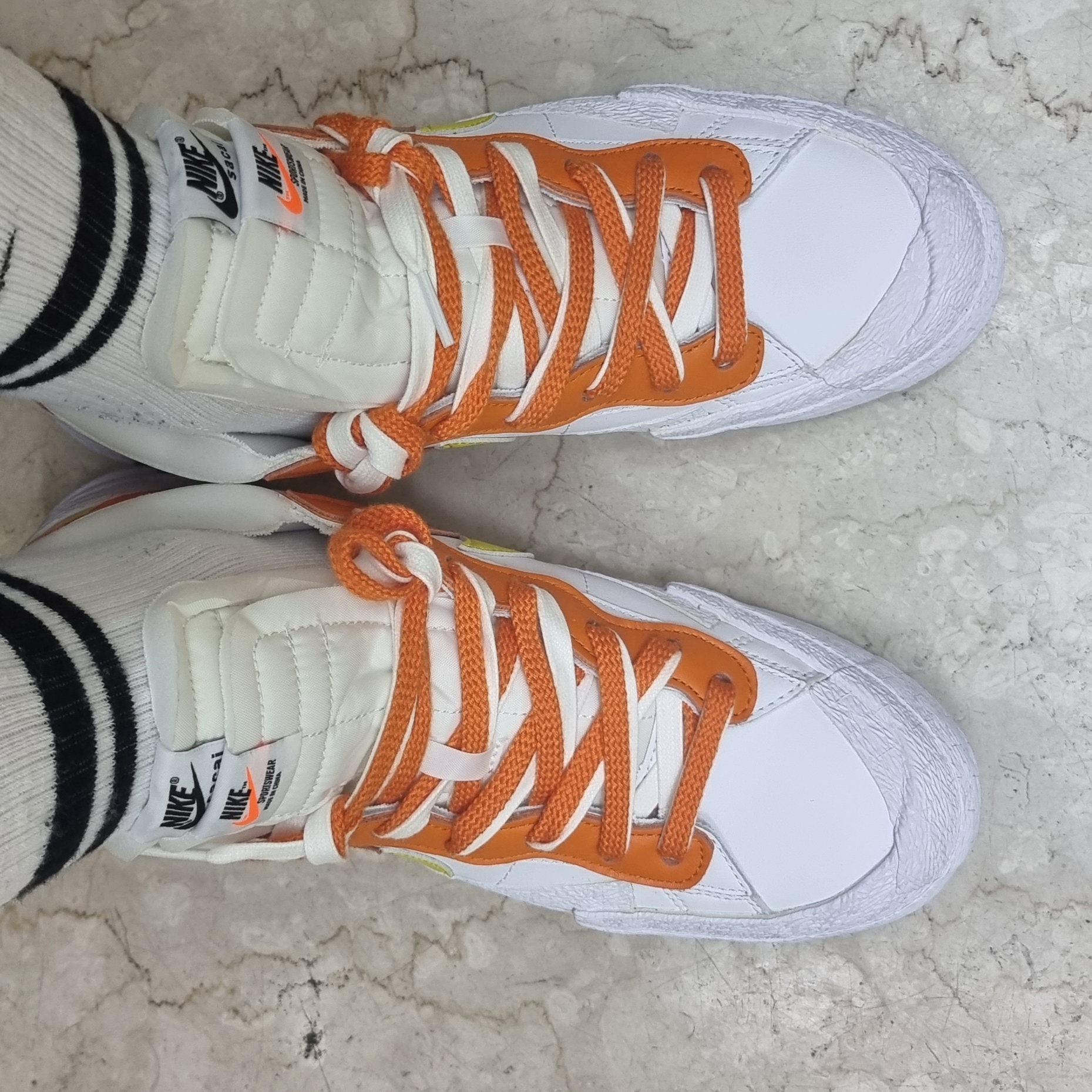 Nike x Sacai Blazer Low Magma Orange 착용 스타일 - 4