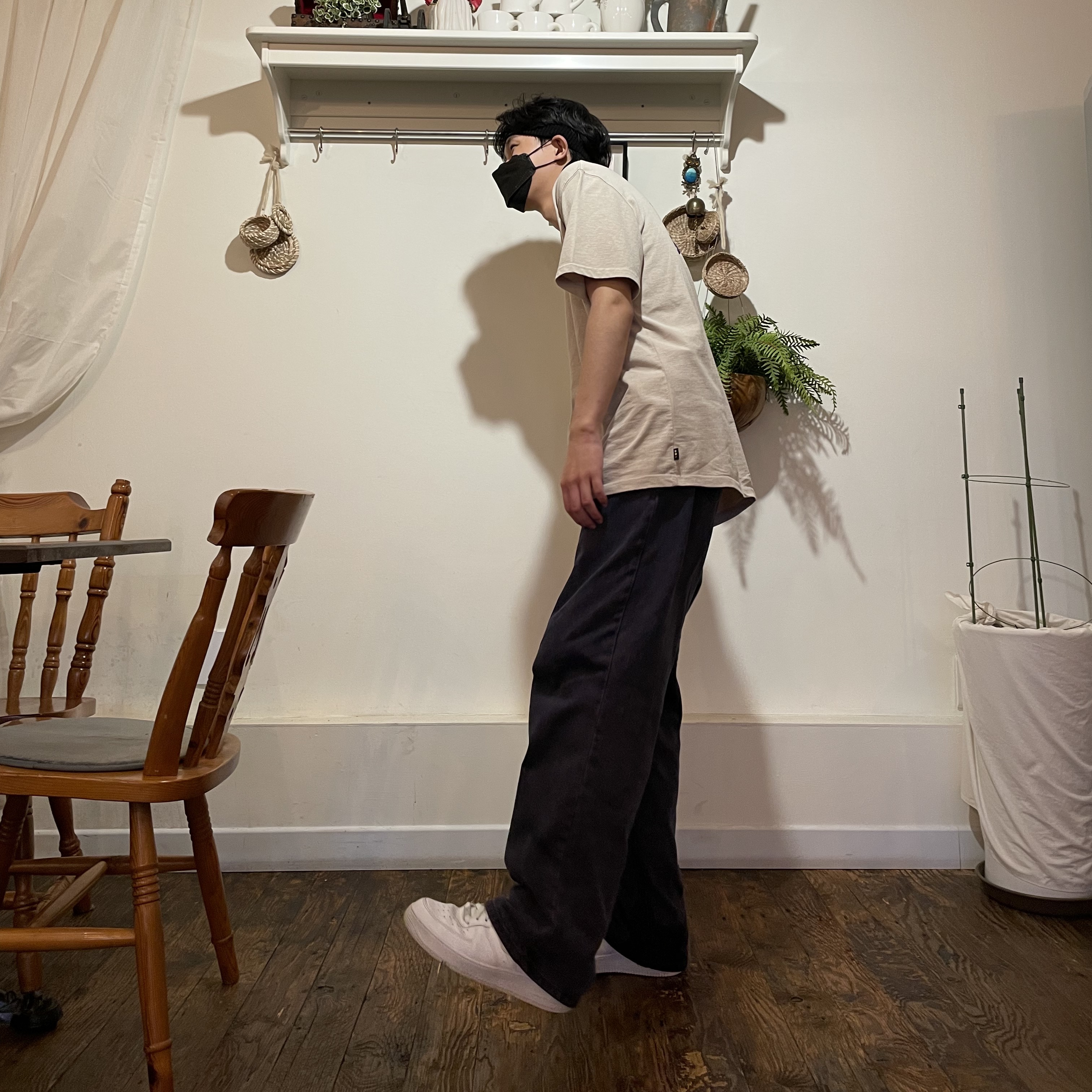 IAB Studio Pigment T-Shirt Oatmeal, Nike Air Force 1 '07 Low White 착용 스타일 - 2