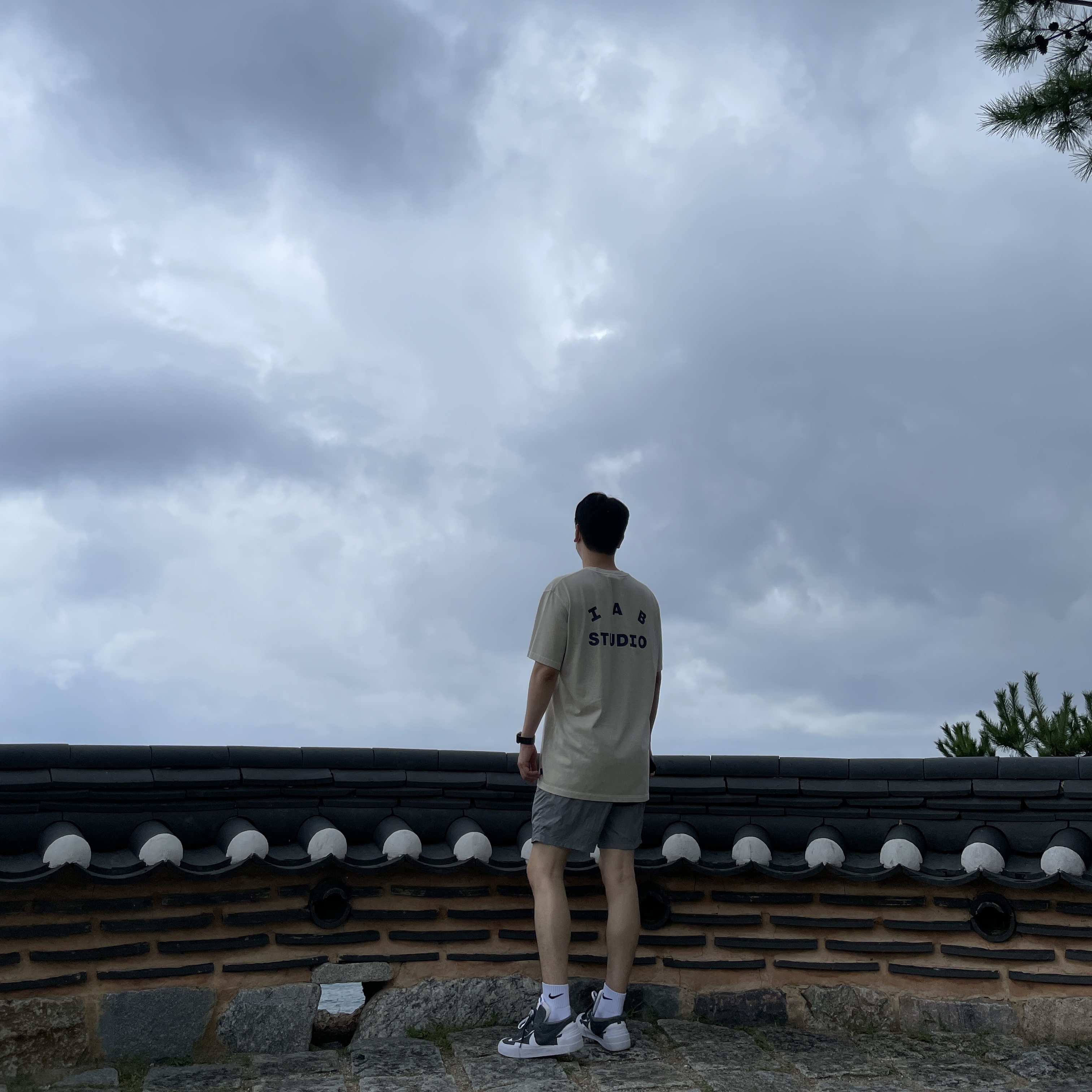 Nike x Sacai Blazer Low Iron Grey, IAB Studio Pigment T-Shirt Oatmeal 착용 스타일