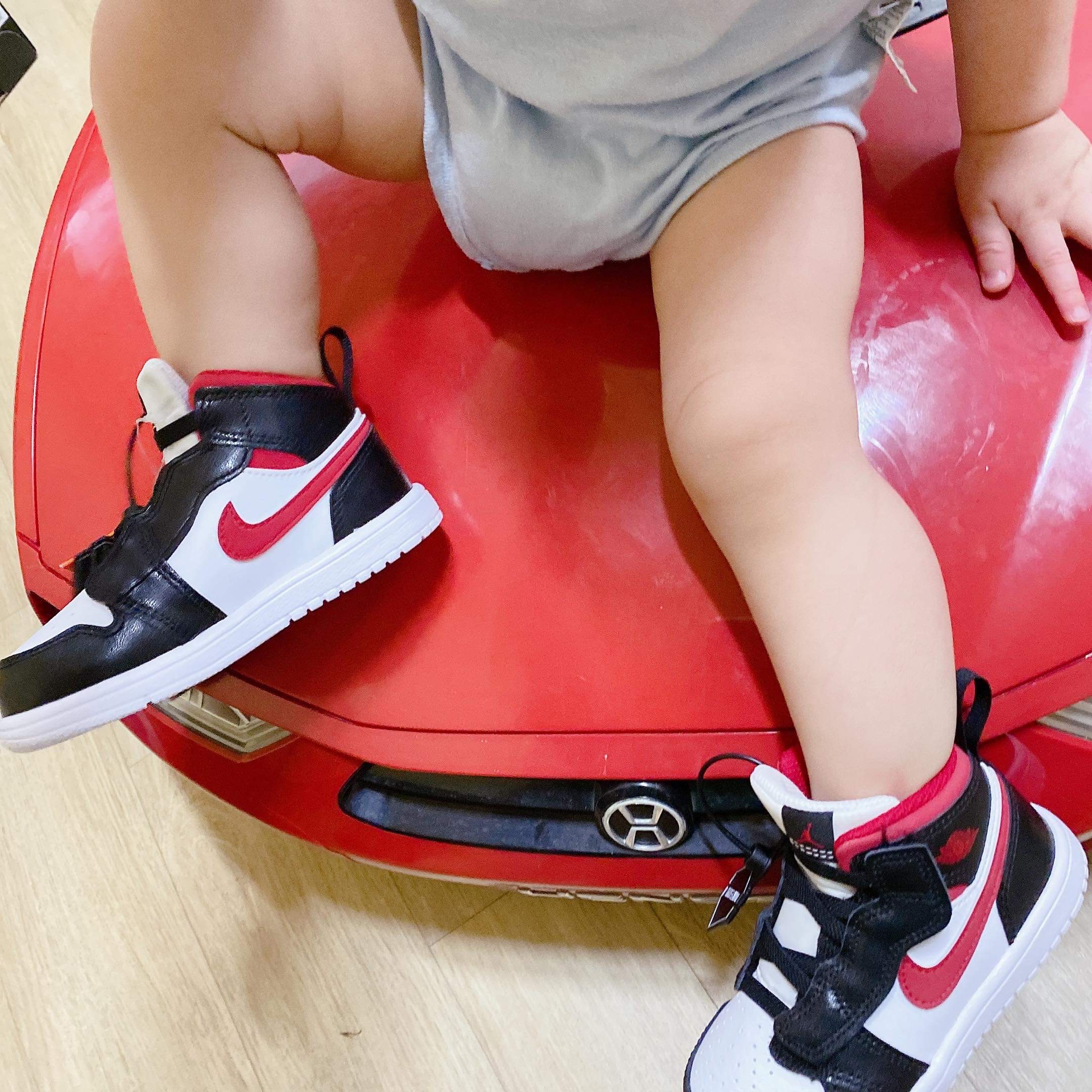 (TD) Jordan 1 Mid Alt Gym Red Black White 착용 스타일 - 2
