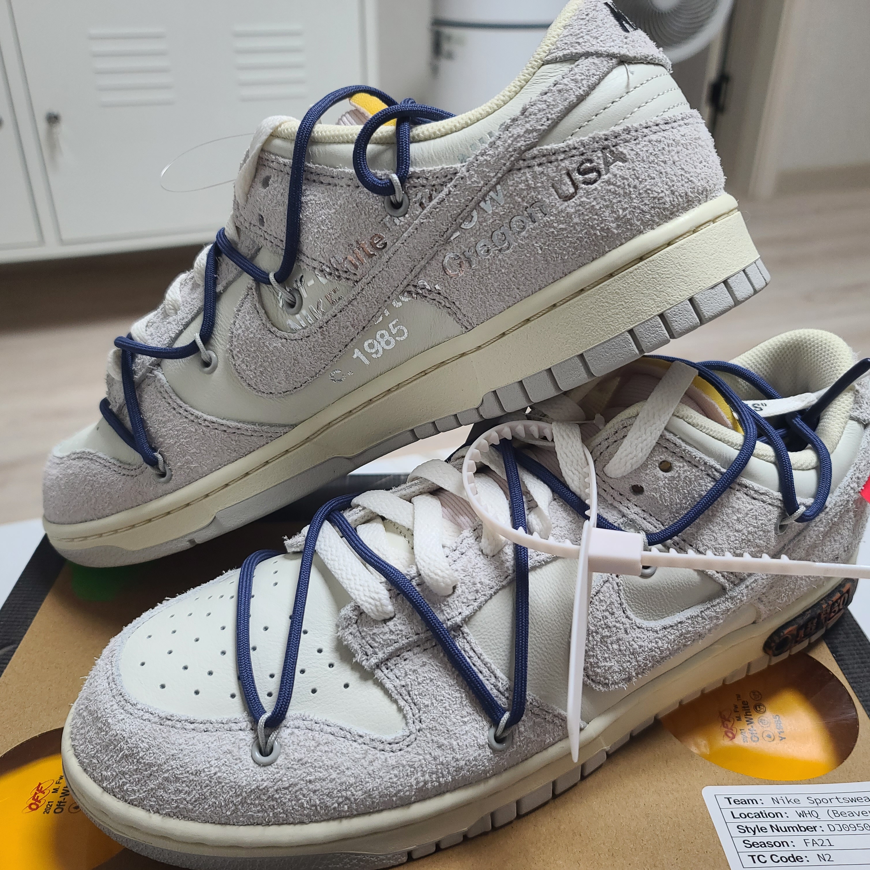 Nike x Off-White Dunk Low The 50 - Lot 18 착용 스타일 - 3
