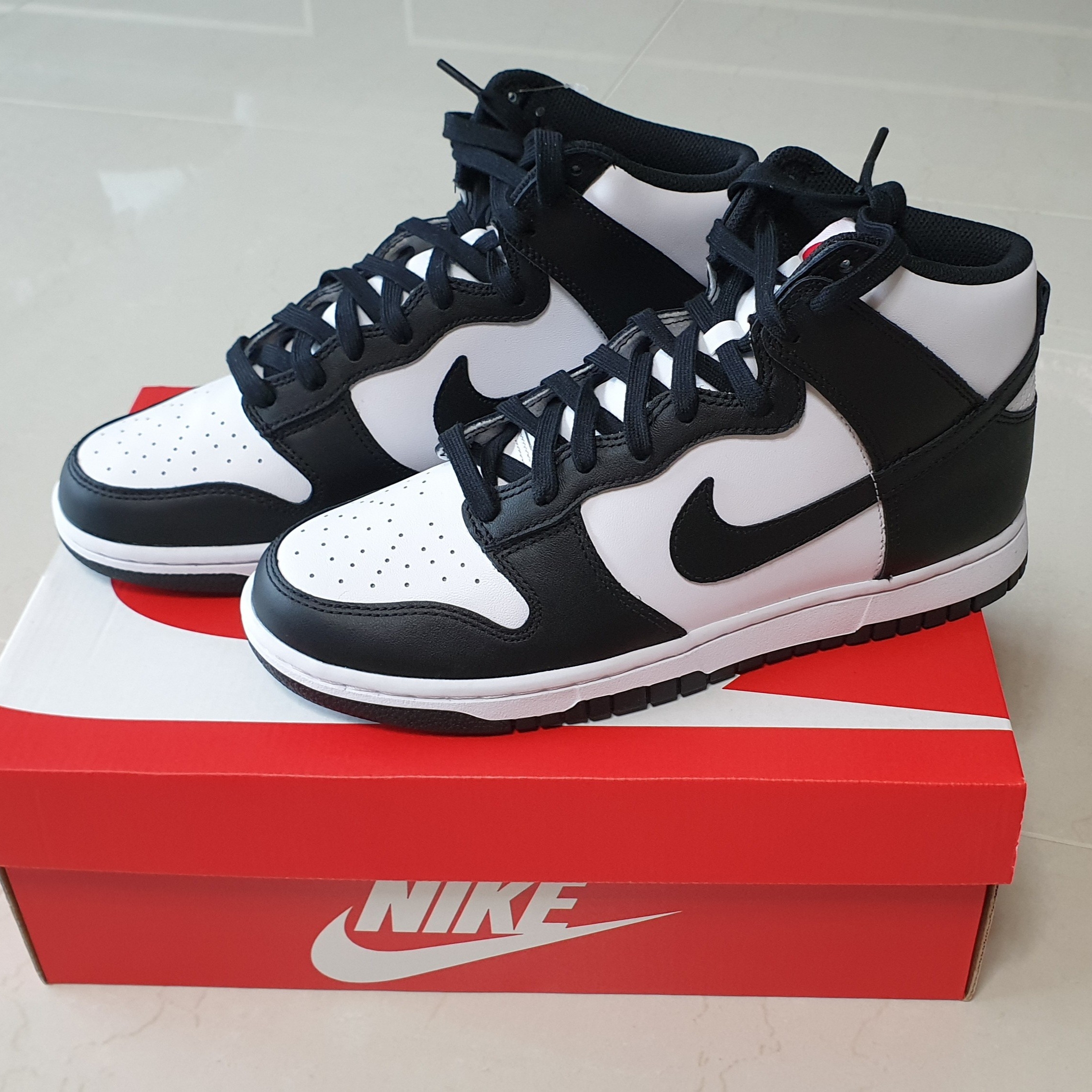 Nike Dunk High Retro Black and White 착용 스타일 - 5