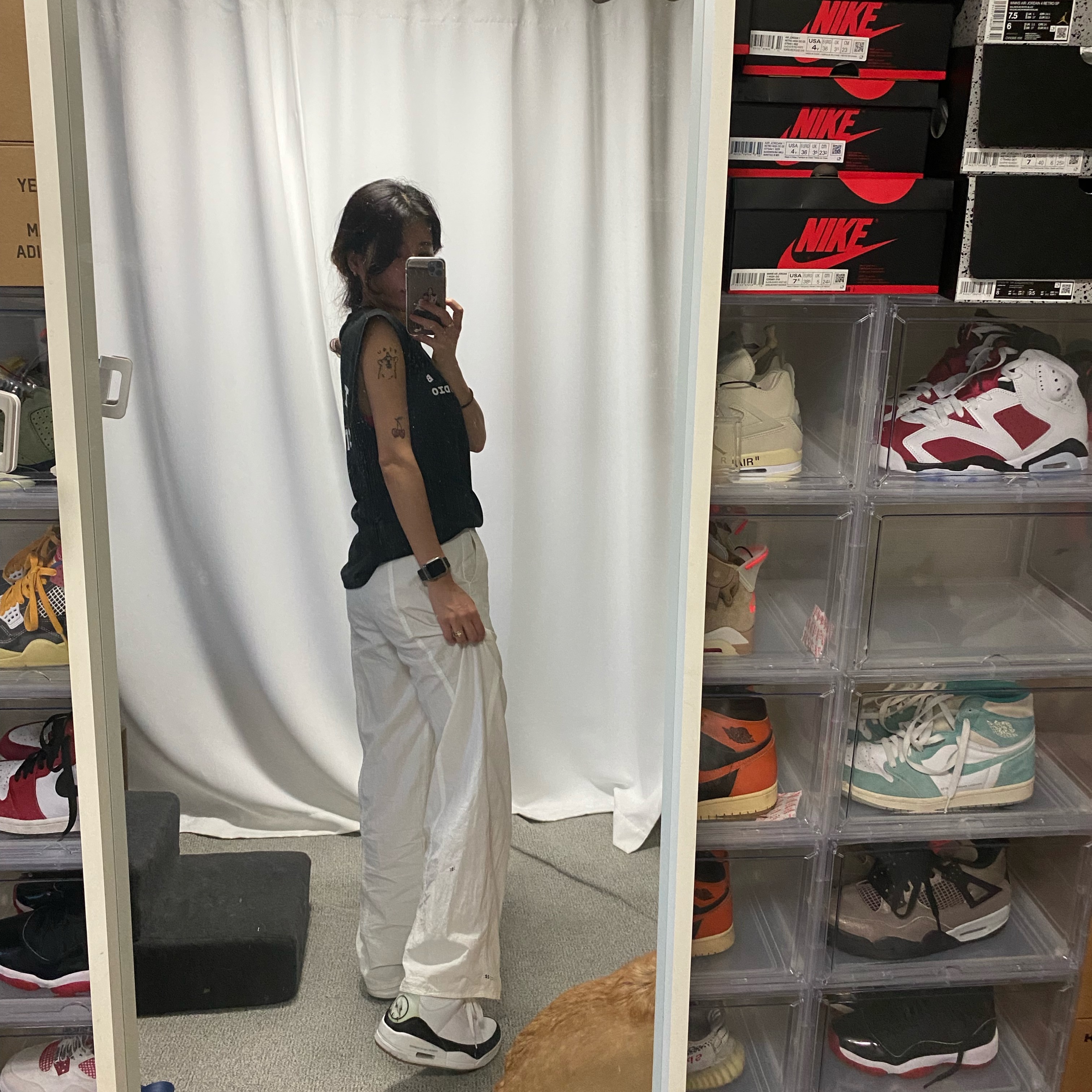 Jordan 3 x Fragment Retro SP White Black, IAB Studio Sleeveless Black 착용 스타일