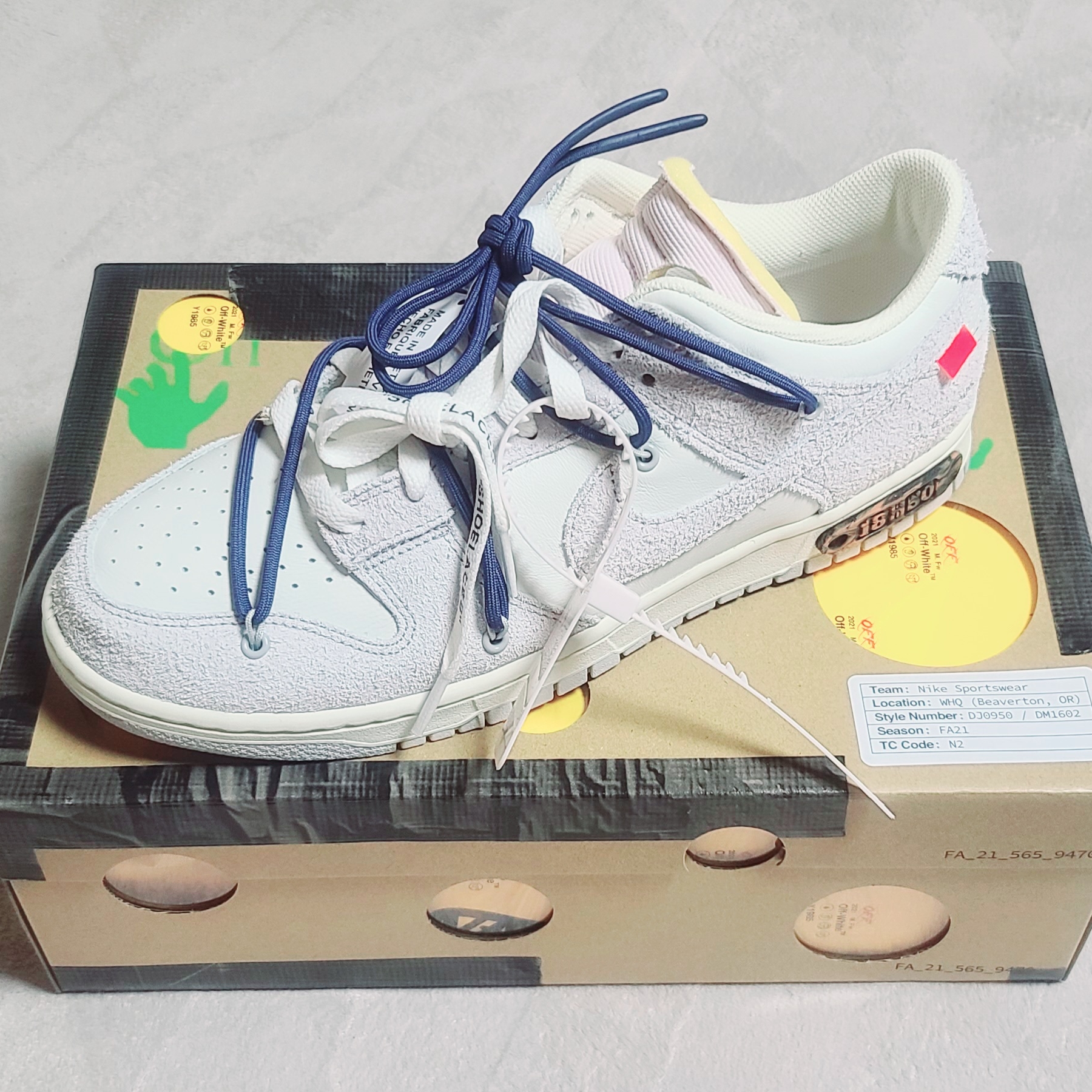 Nike x Off-White Dunk Low The 50 - Lot 18 착용 스타일