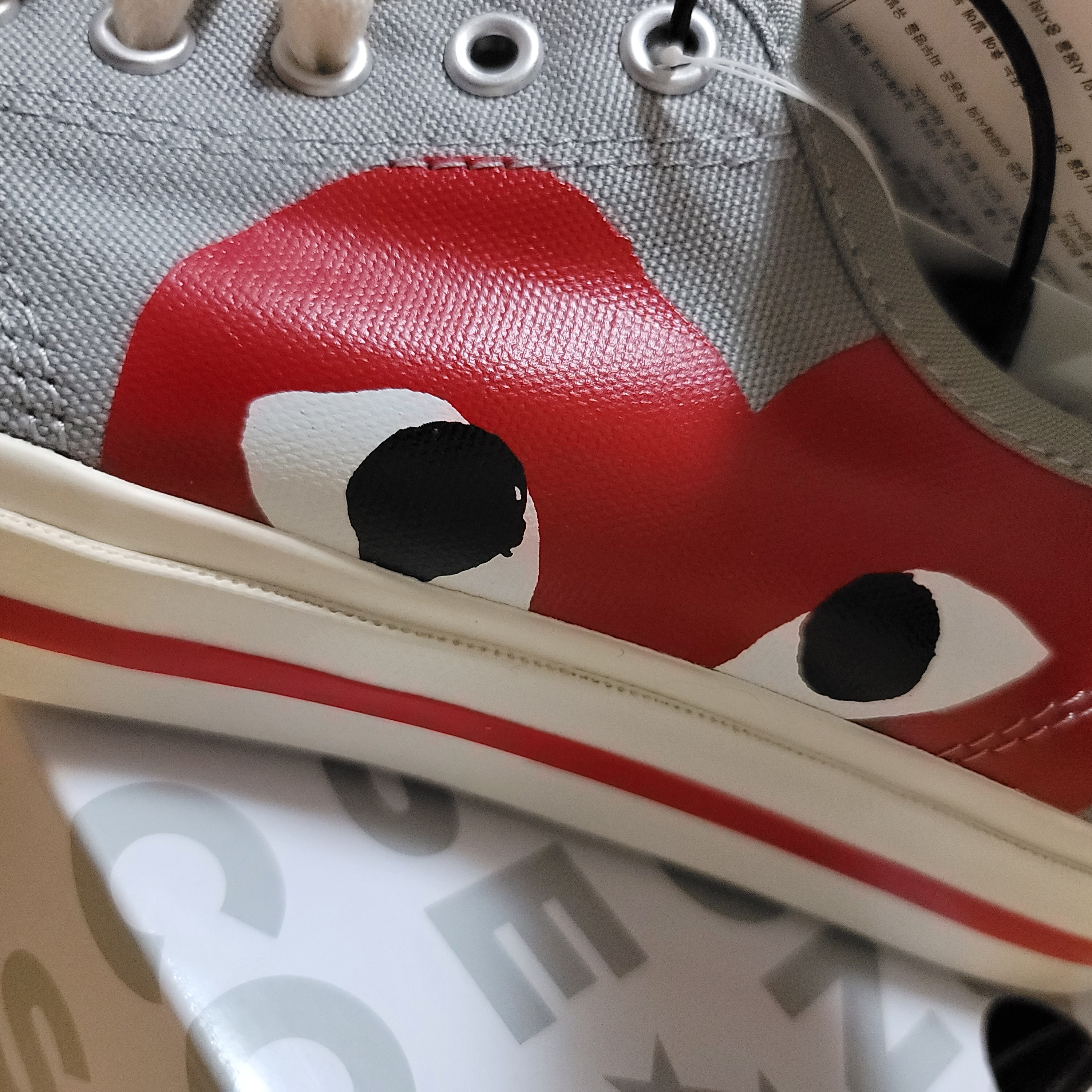 Converse x Play Comme des Garcons Jack Purcell Drizzle Red 착용 스타일 - 1