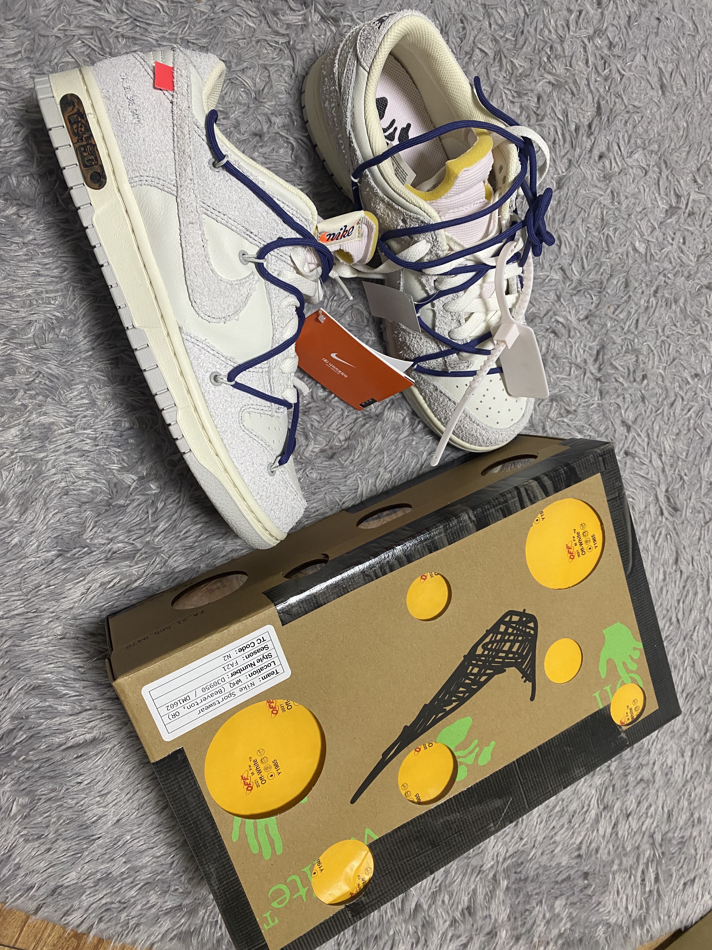 Nike x Off-White Dunk Low The 50 - Lot 18 착용 스타일 - 4