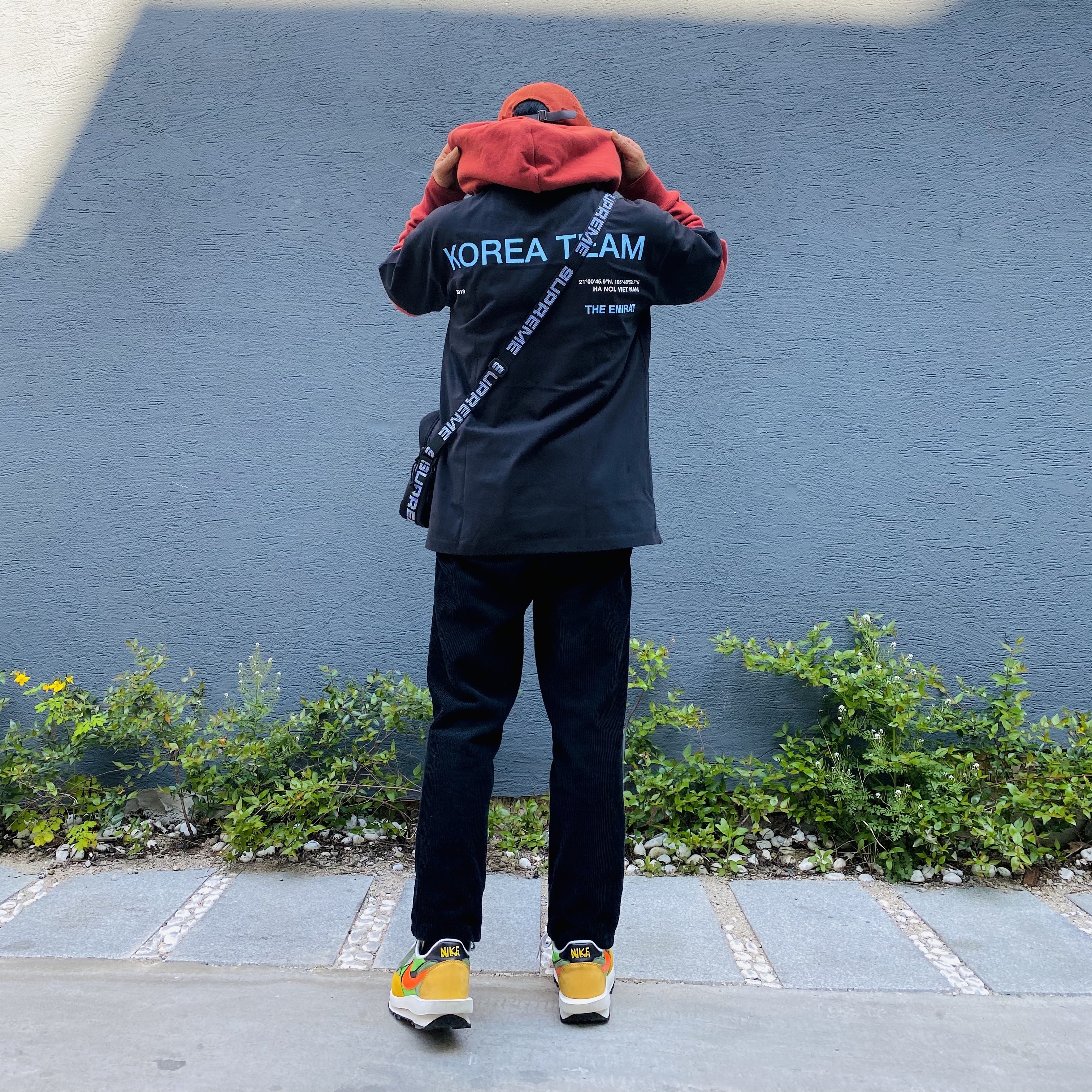 Nike x Sacai LDWaffle Green Multi 착용 스타일