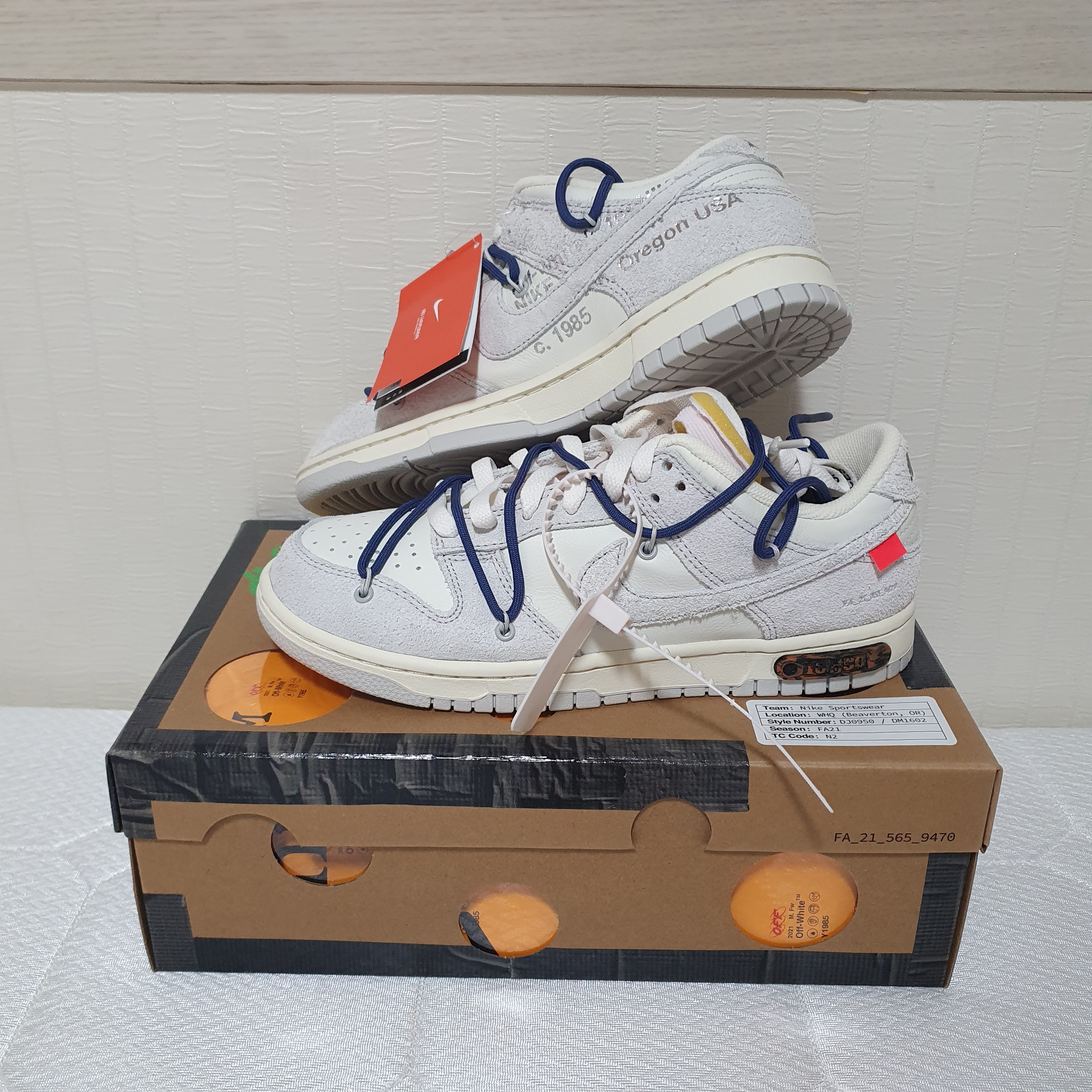 Nike x Off-White Dunk Low The 50 - Lot 18 착용 스타일 - 1