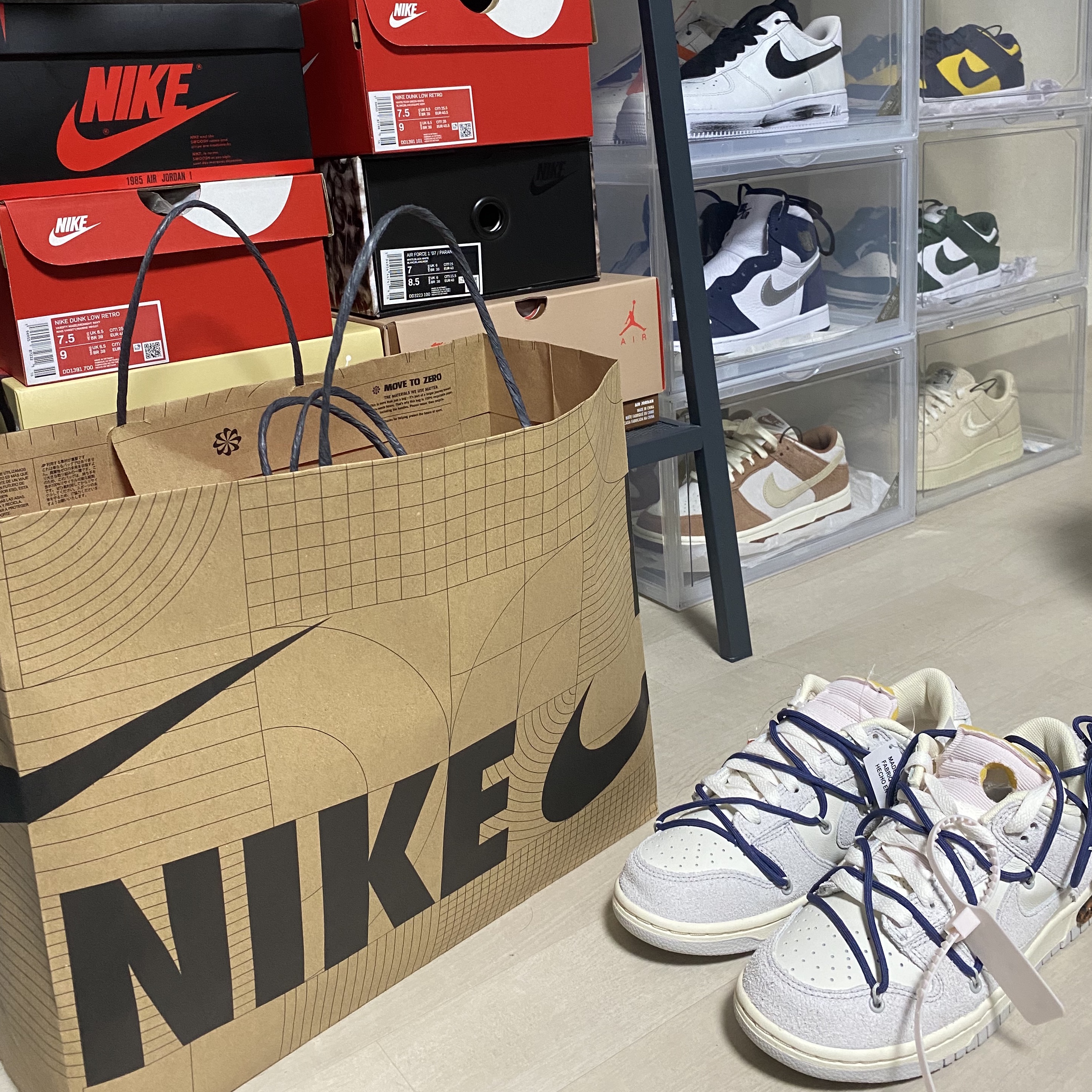 Nike x Off-White Dunk Low The 50 - Lot 18 착용 스타일 - 3