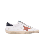 Golden Goose Superstar White Red Navy Heel Tab Sneakers