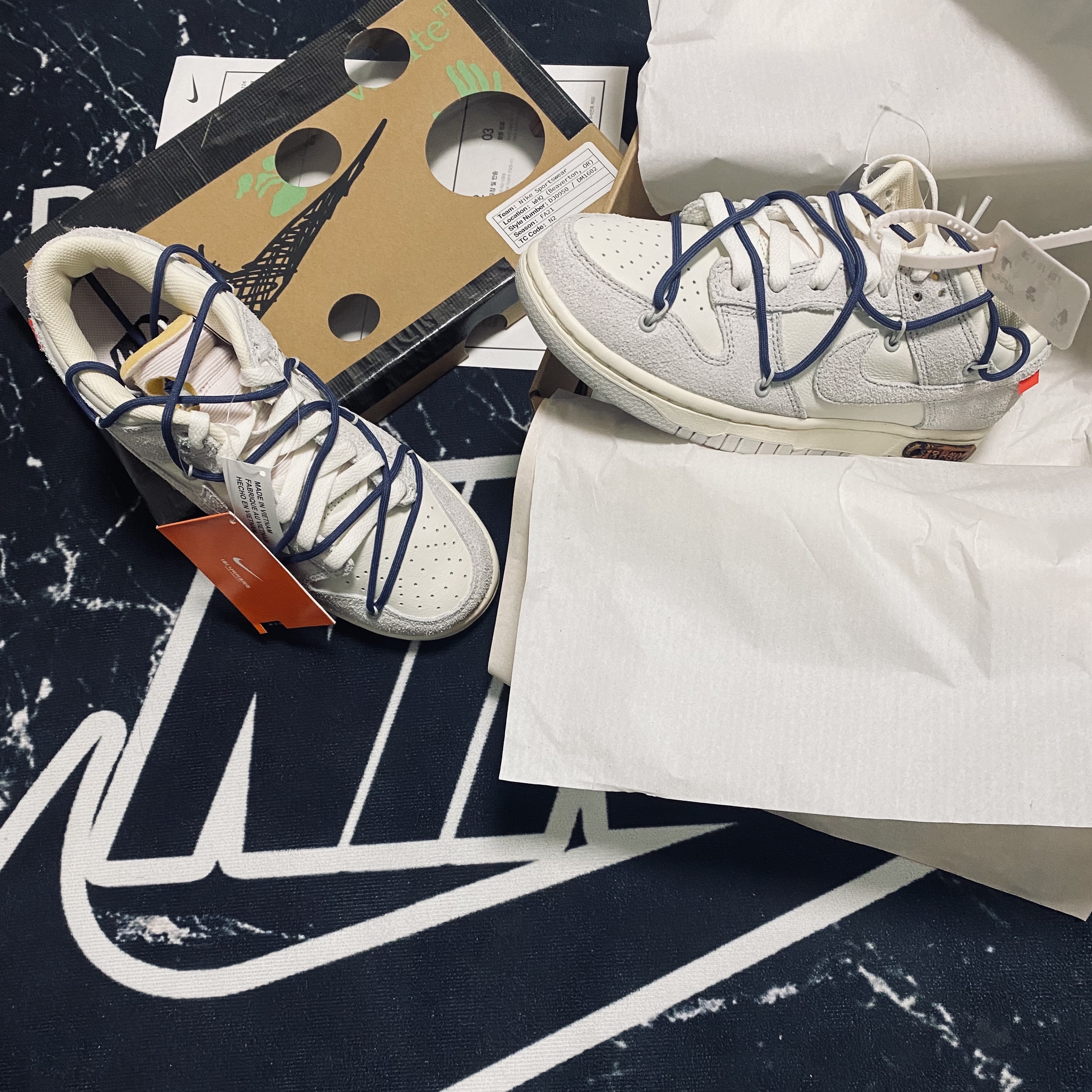 Nike x Off-White Dunk Low The 50 - Lot 18 착용 스타일