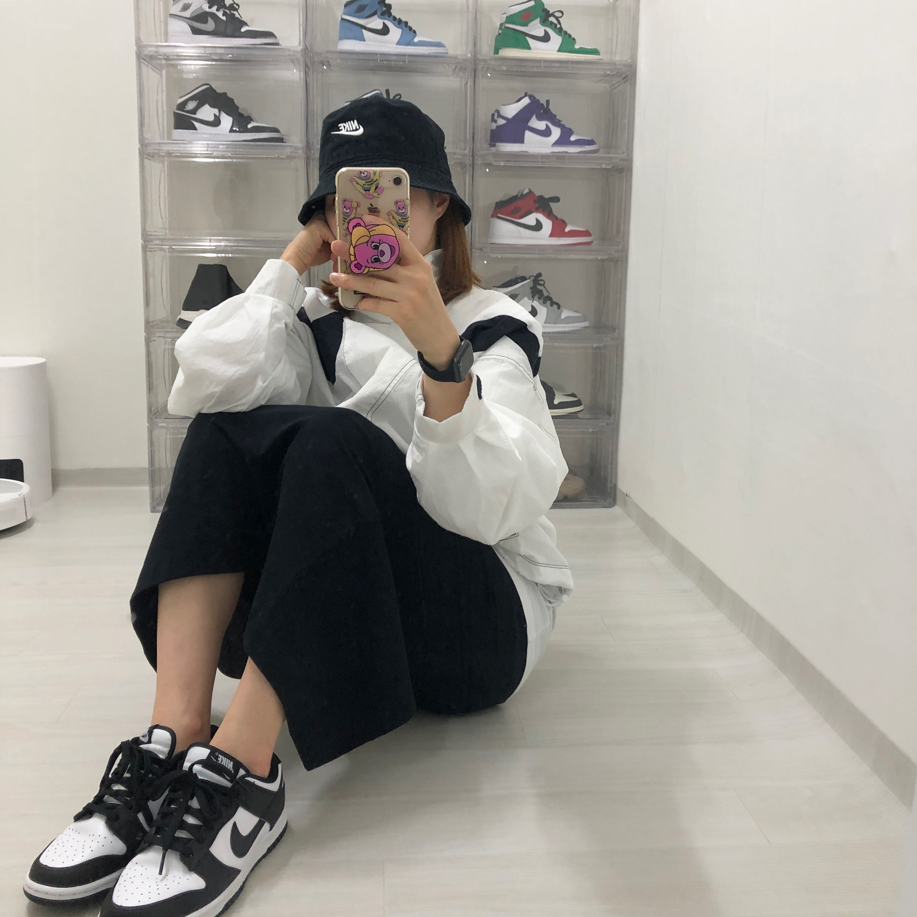 (W) Nike Dunk Low Black, Nike Dunk Low Retro Black 착용 스타일