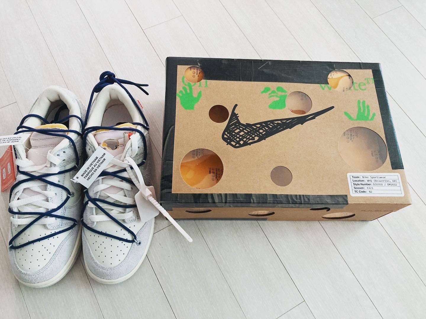 Nike x Off-White Dunk Low The 50 - Lot 18 착용 스타일 - 3