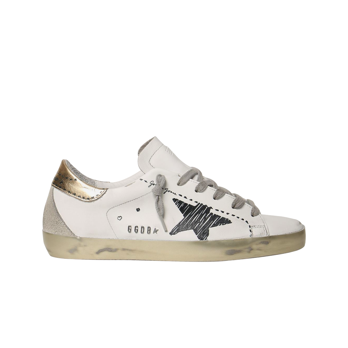 (W) 골든구스 슈퍼스타 화이트 골드탭 스니커즈((W) Golden Goose Superstar White Gold Heel Tab Sneakers) - 1