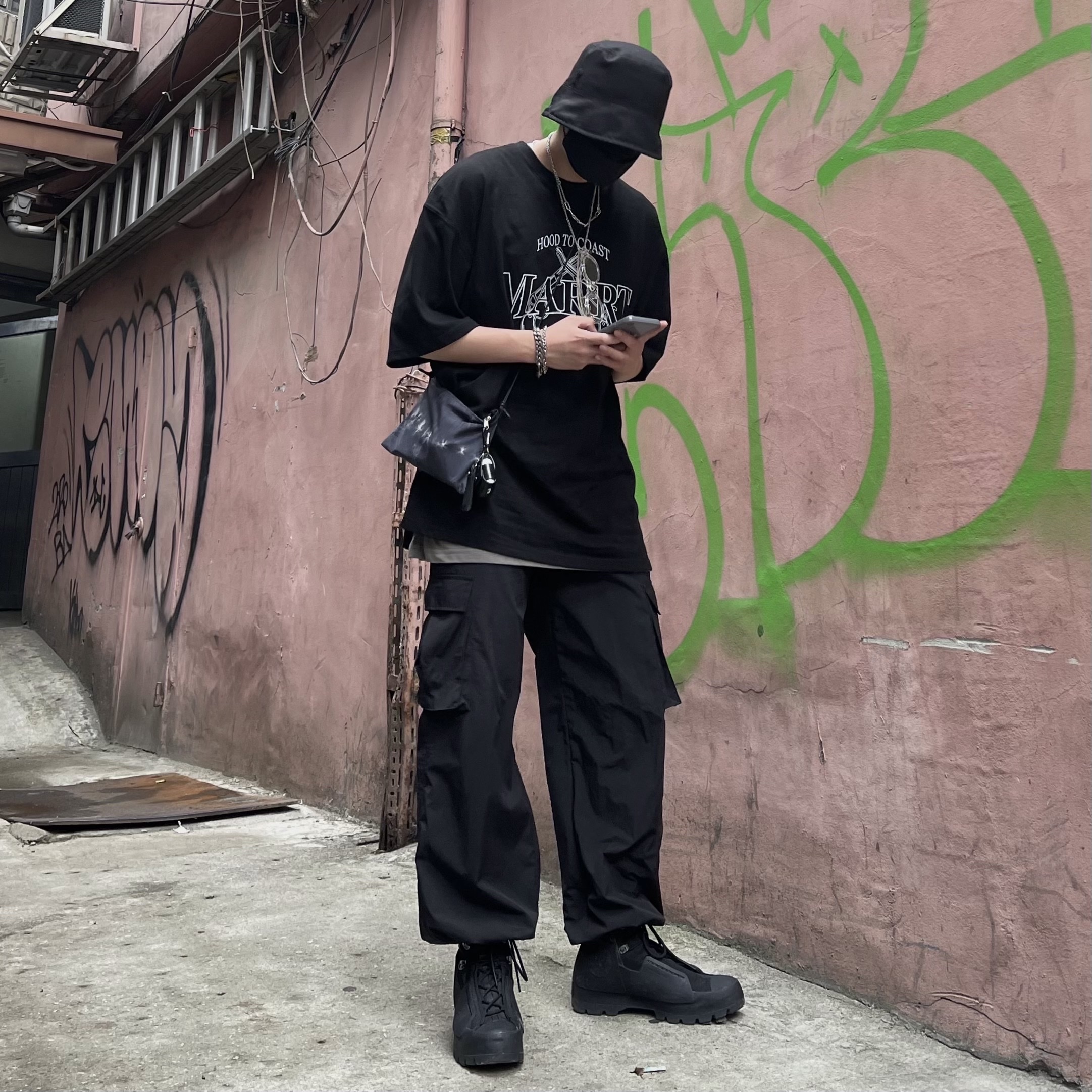 Converse x A-Cold-Wall Chuck Taylor All Star Lugged High Black 착용 스타일