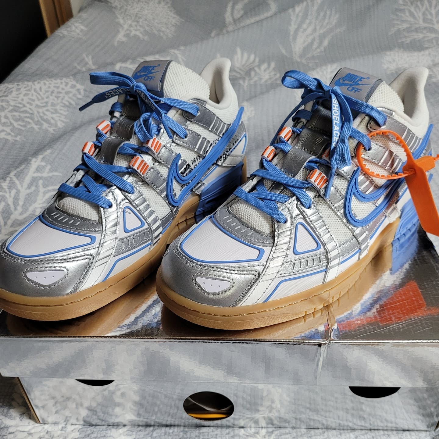Nike x Off-White Air Rubber Dunk University Blue 착용 스타일 - 1
