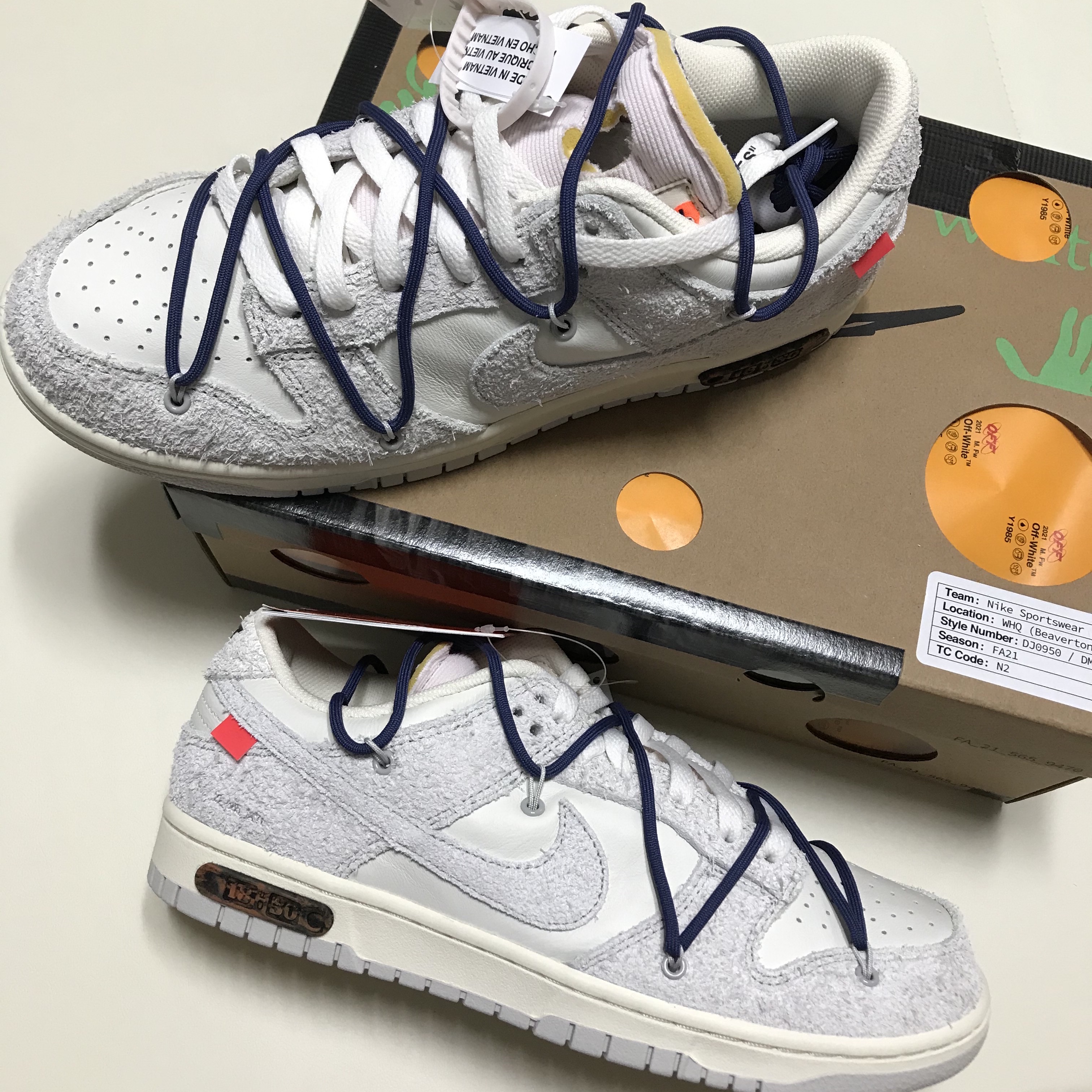 Nike x Off-White Dunk Low The 50 - Lot 18 착용 스타일 - 1