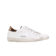 (W) Golden Goose Superstar White Rose Gold Heel Tab Sneakers
