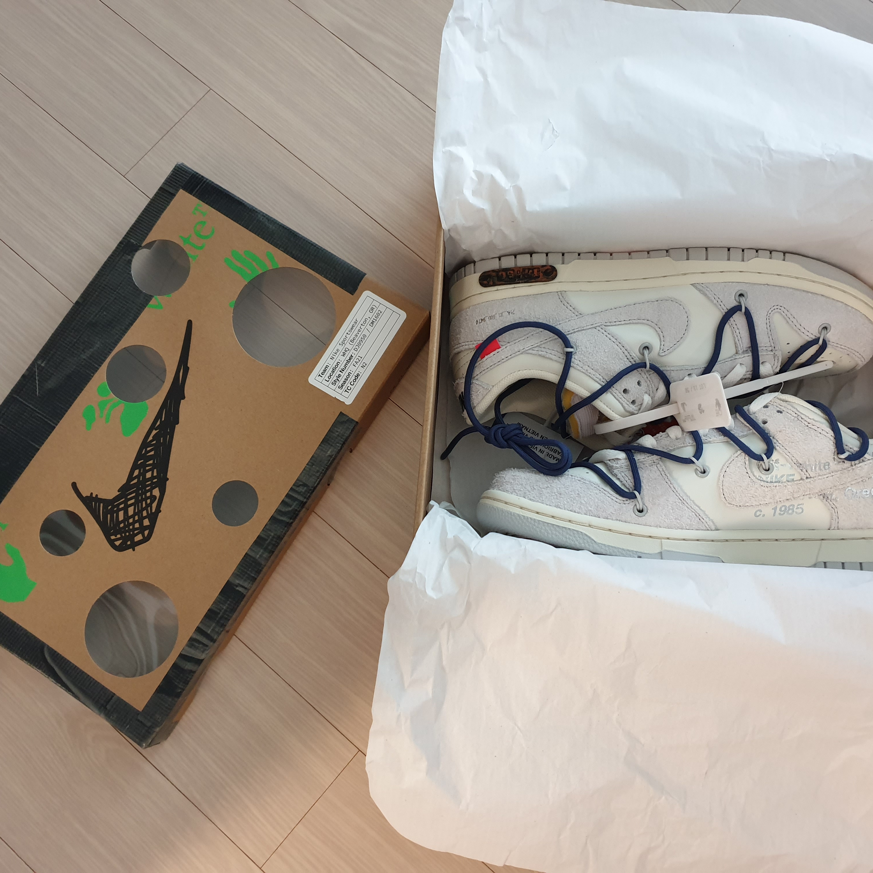 Nike x Off-White Dunk Low The 50 - Lot 18 착용 스타일 - 1