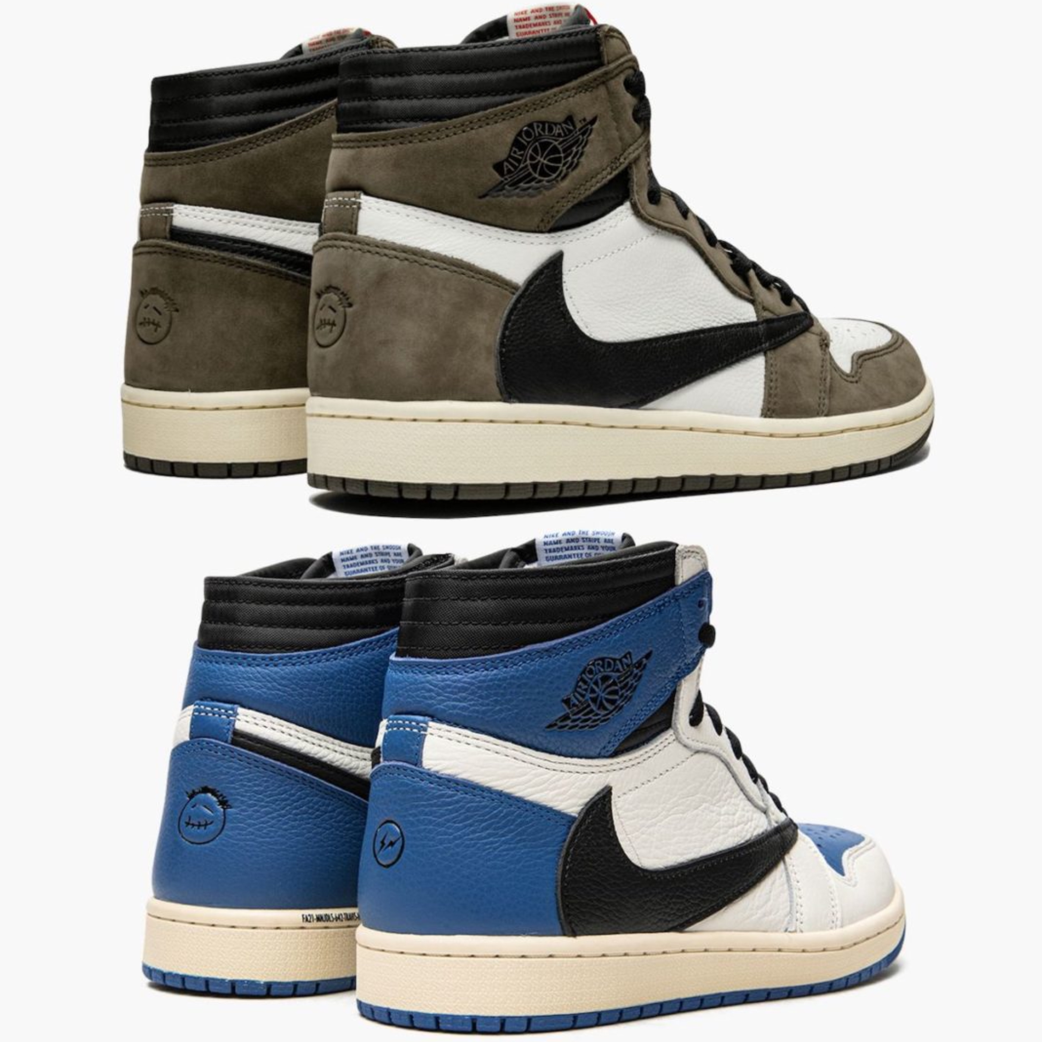 Jordan 1 x Travis Scott x Fragment Retro High OG SP Military Blue, Jordan 1 x Travis Scott Retro High OG SP Mocha 착용 스타일 - 4