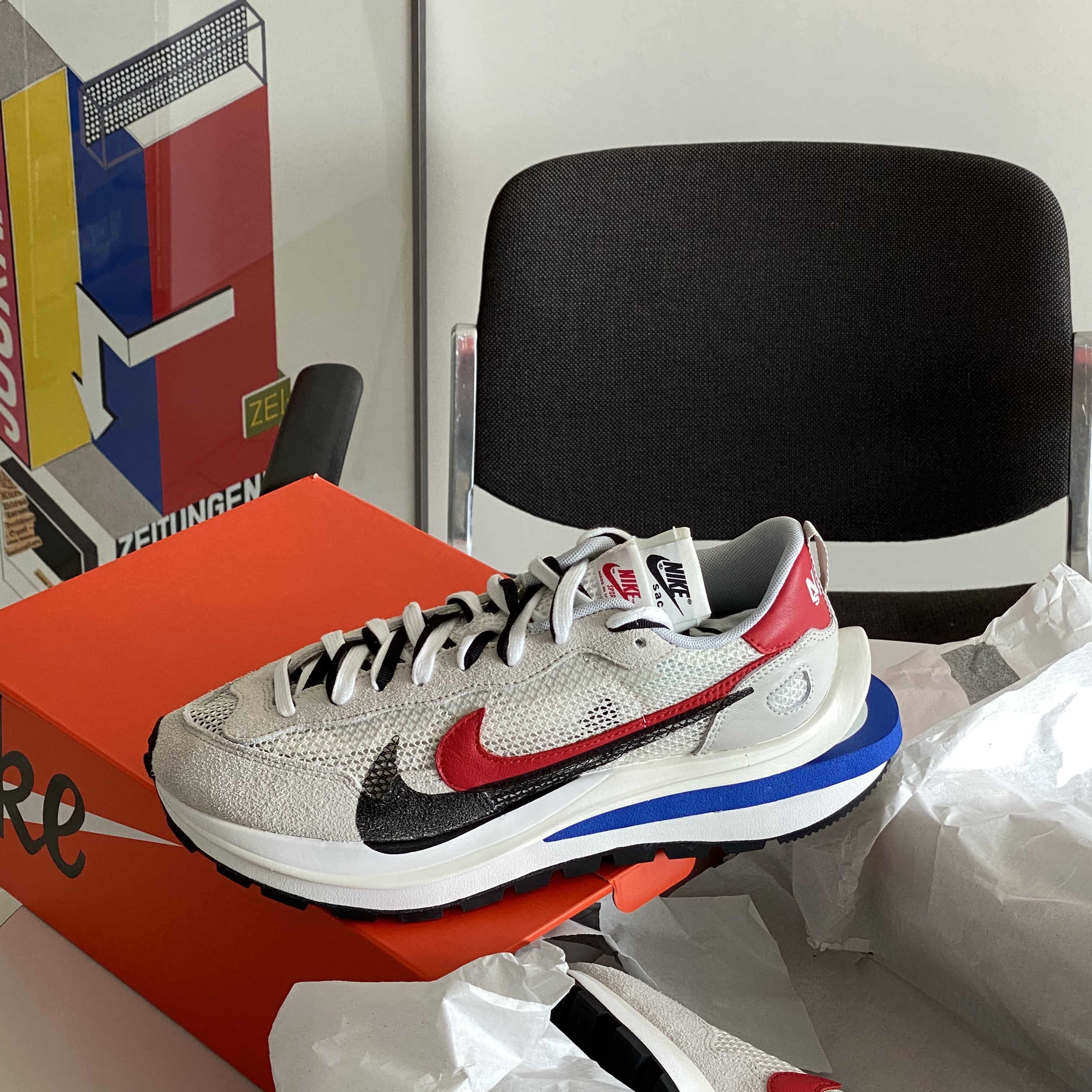 Nike x Sacai VaporWaffle Royal Fuchsia 착용 스타일