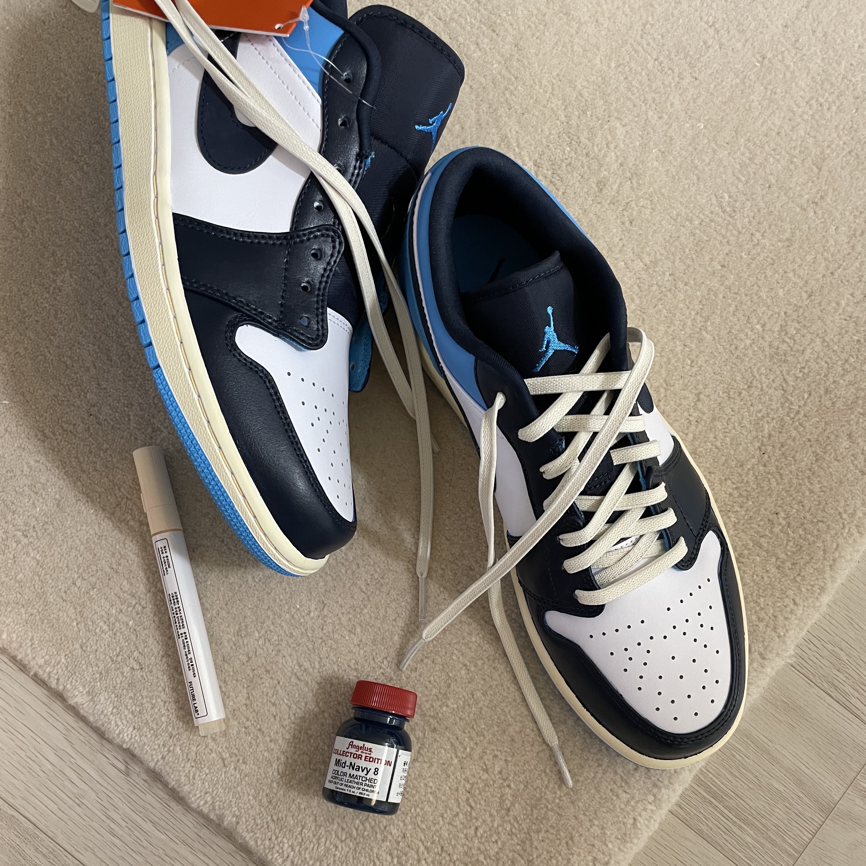 Jordan 1 Low Dark Powder Blue 착용 스타일