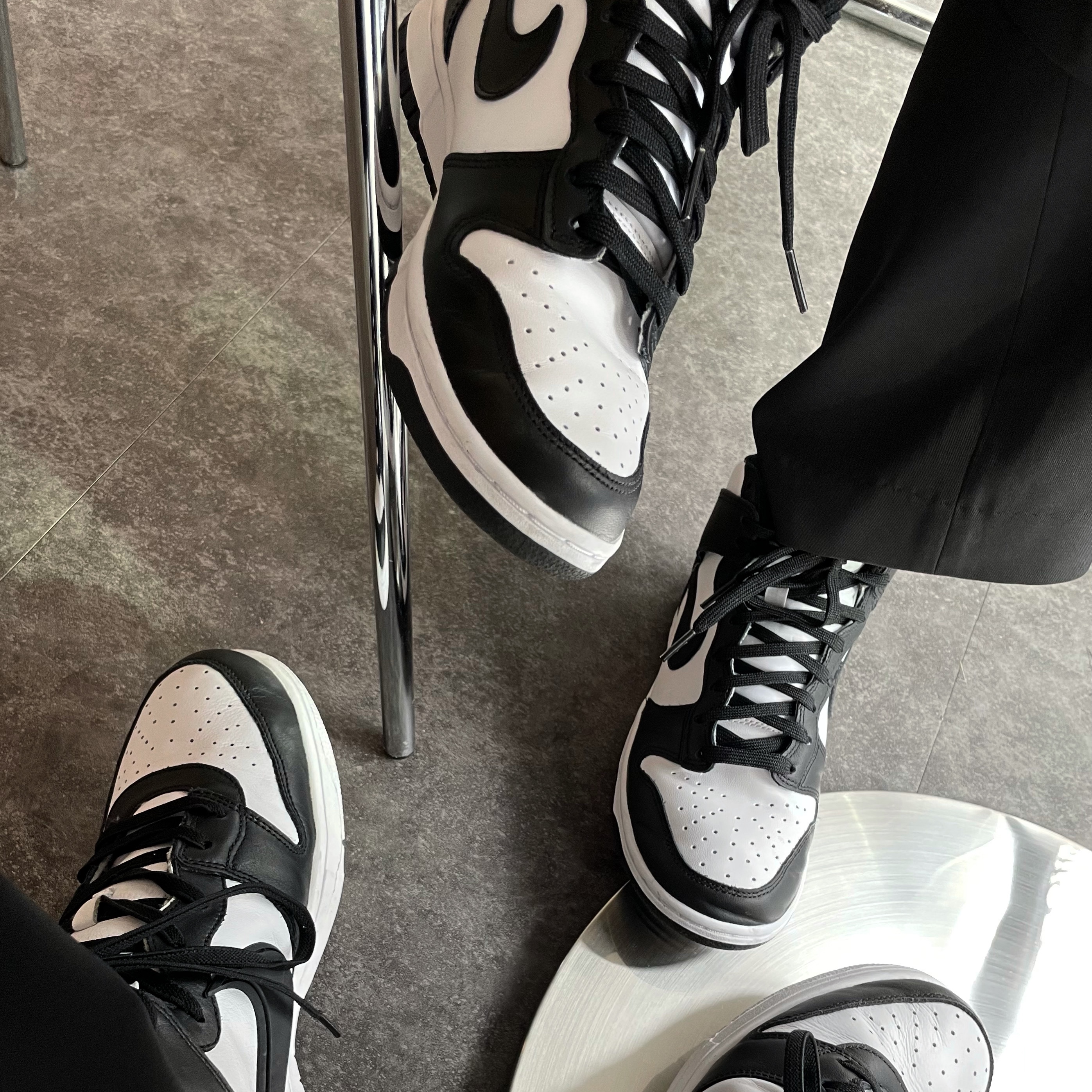 (W) Nike Dunk High Black and White, Nike x Ambush Dunk High Black 착용 스타일 - 3
