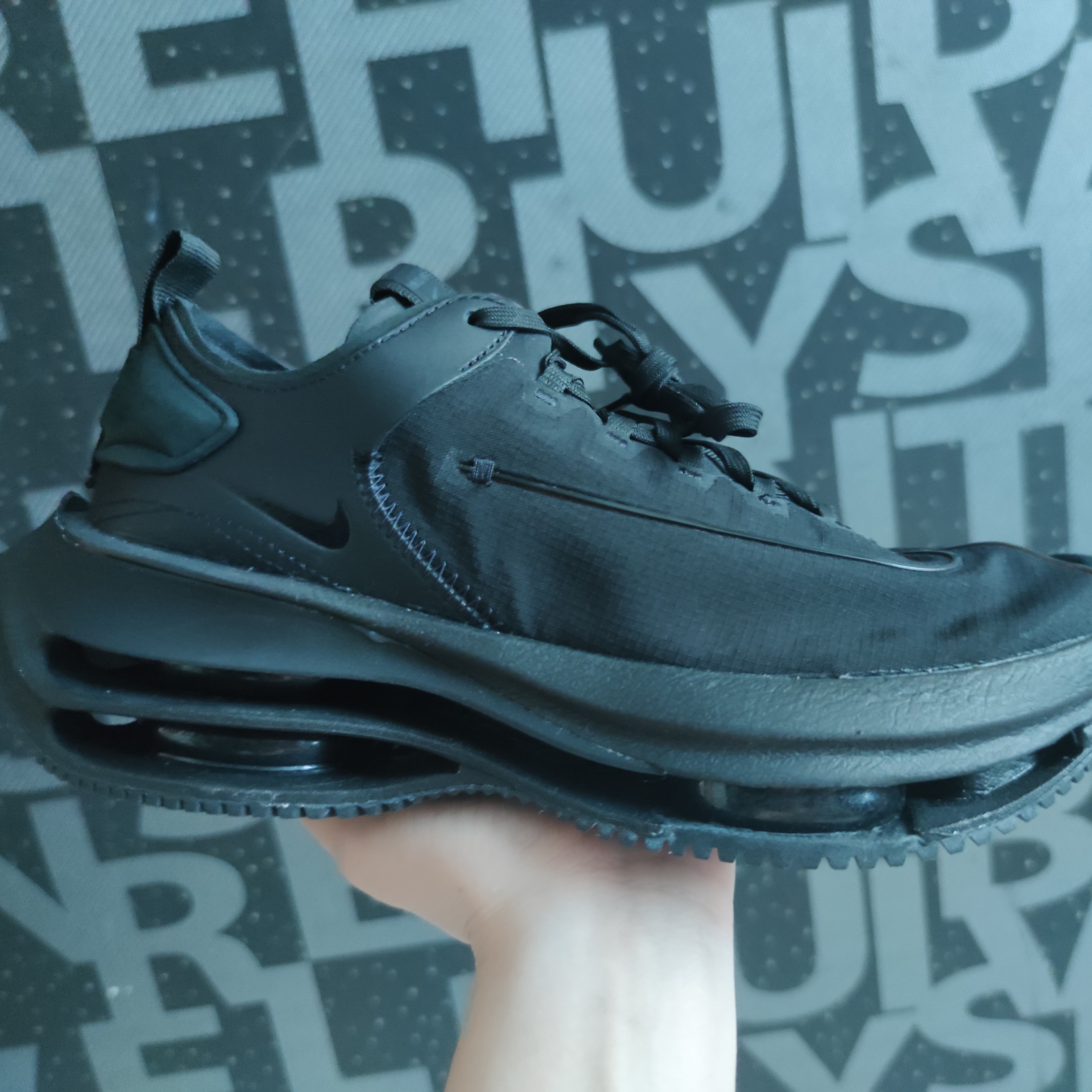 (W) Nike Zoom Double Stacked Smoke Grey 착용 스타일 - 1
