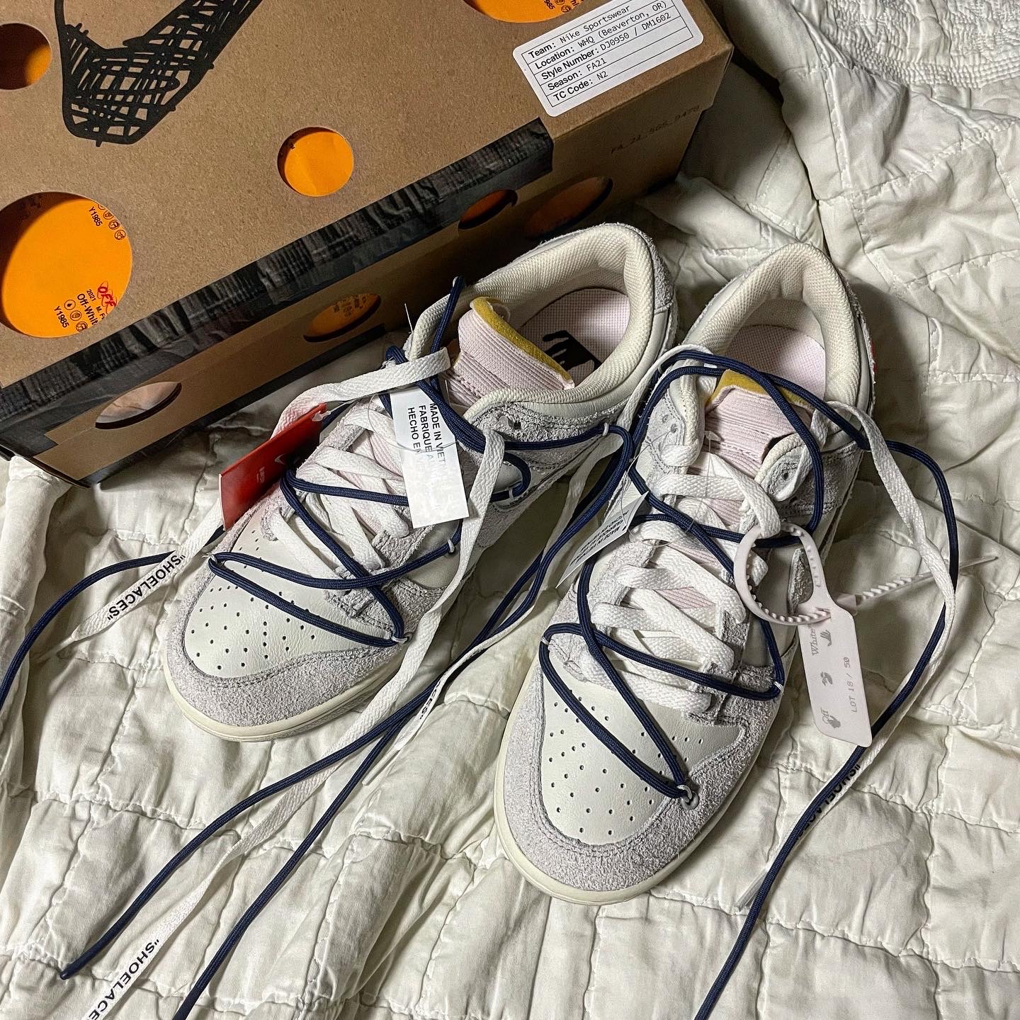 Nike x Off-White Dunk Low The 50 - Lot 18 착용 스타일 - 2