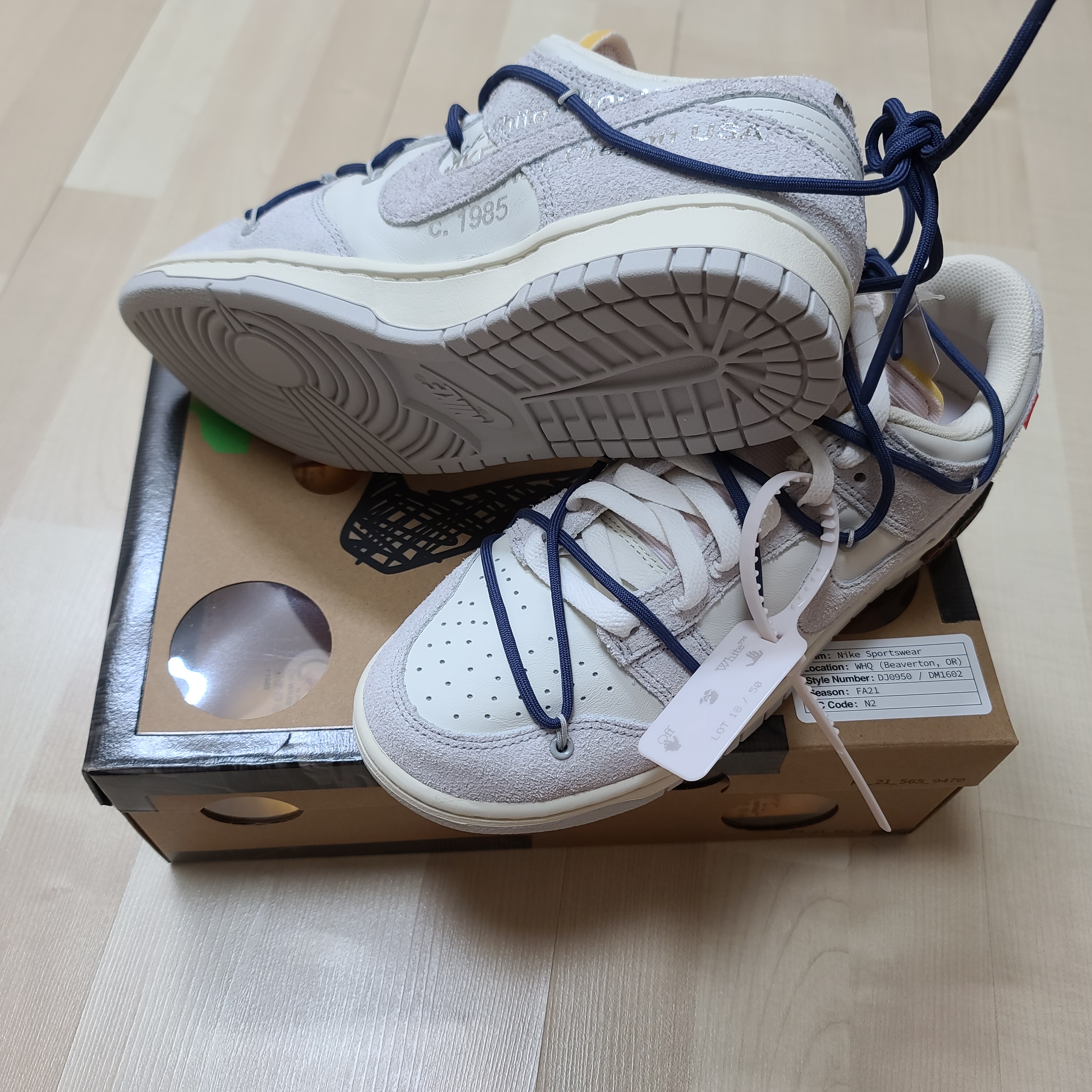 Nike x Off-White Dunk Low The 50 - Lot 18 착용 스타일 - 2