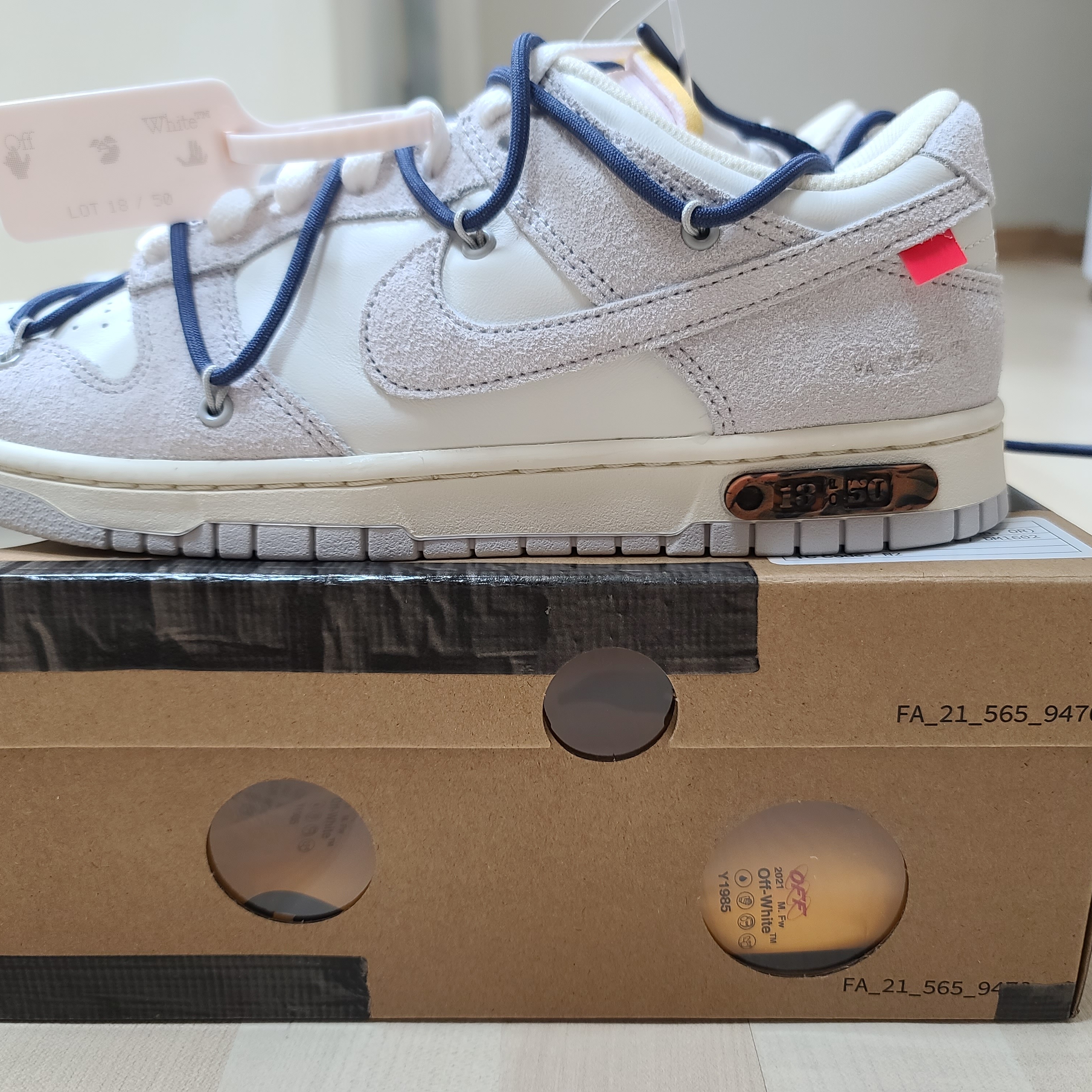 Nike x Off-White Dunk Low The 50 - Lot 18 착용 스타일 - 1