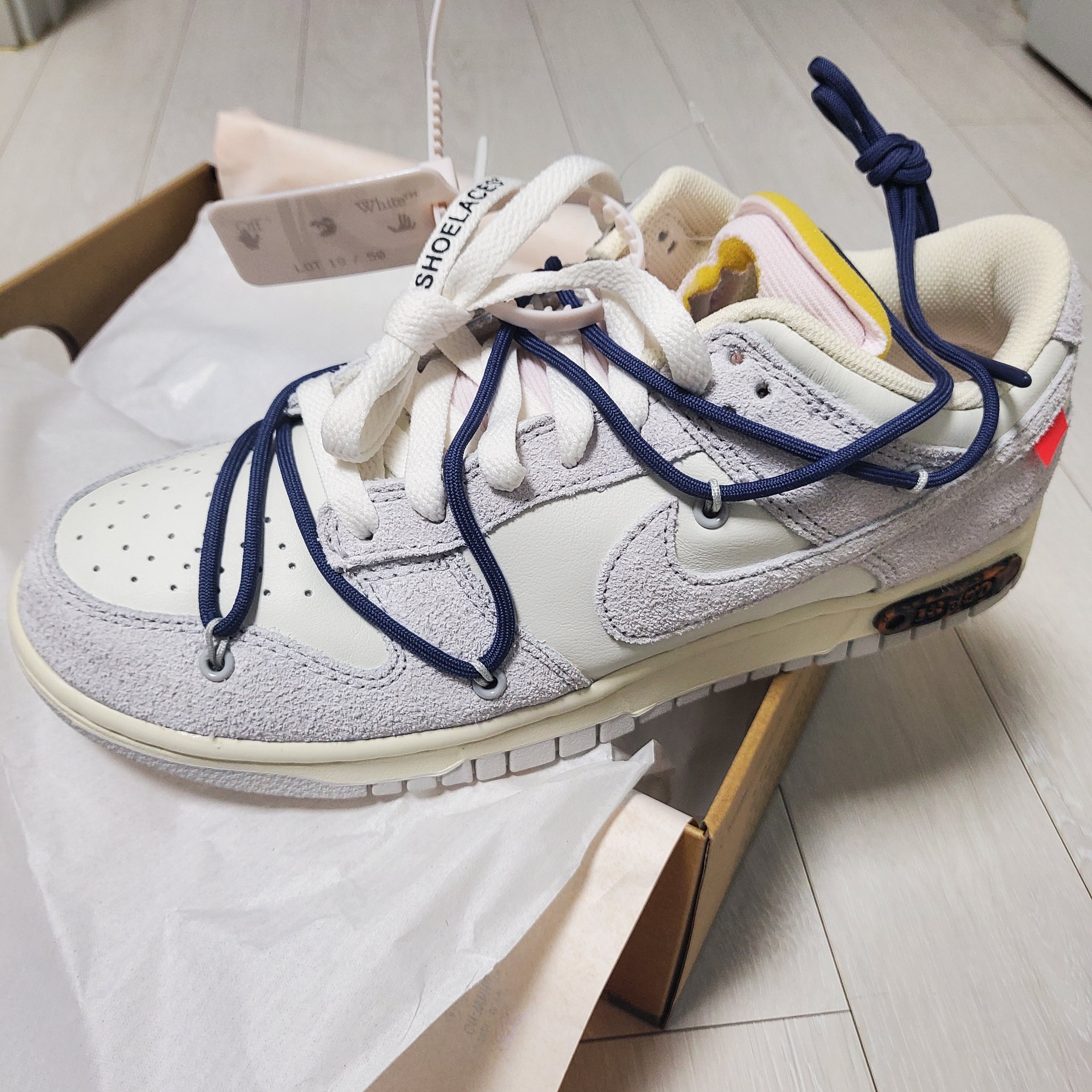 Nike x Off-White Dunk Low The 50 - Lot 18 착용 스타일 - 5