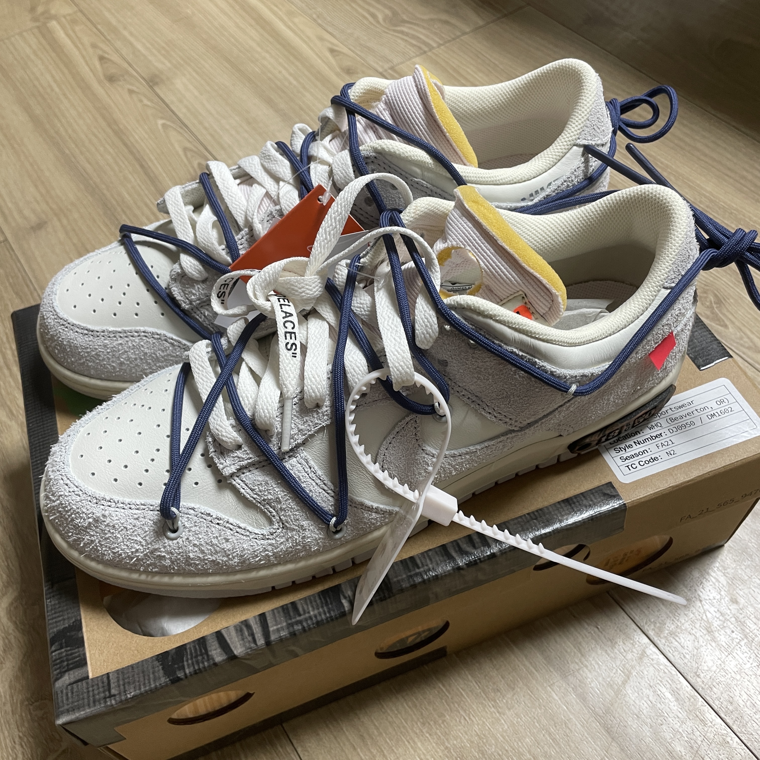 Nike x Off-White Dunk Low The 50 - Lot 18 착용 스타일 - 1