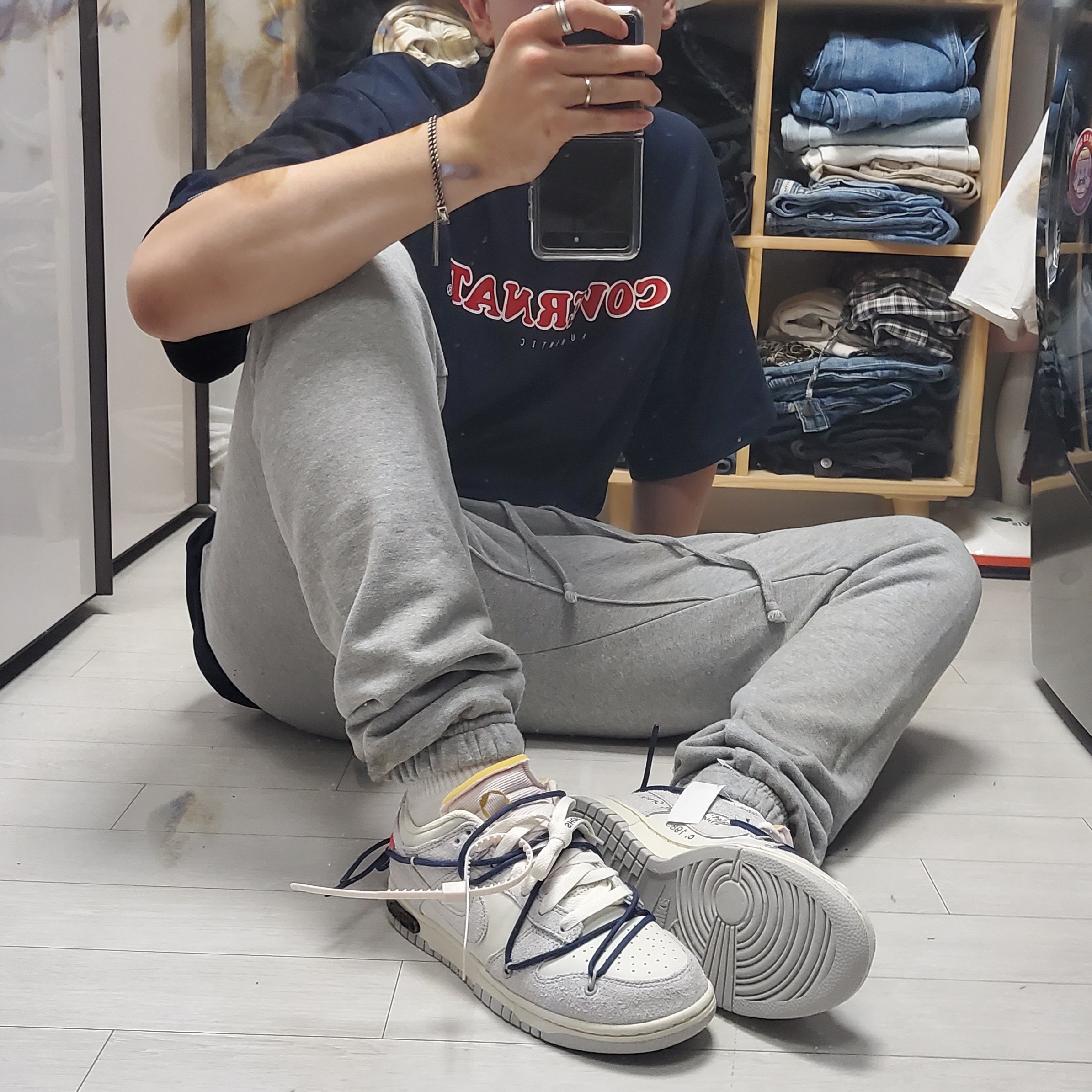 Nike x Off-White Dunk Low The 50 - Lot 18 착용 스타일 - 1