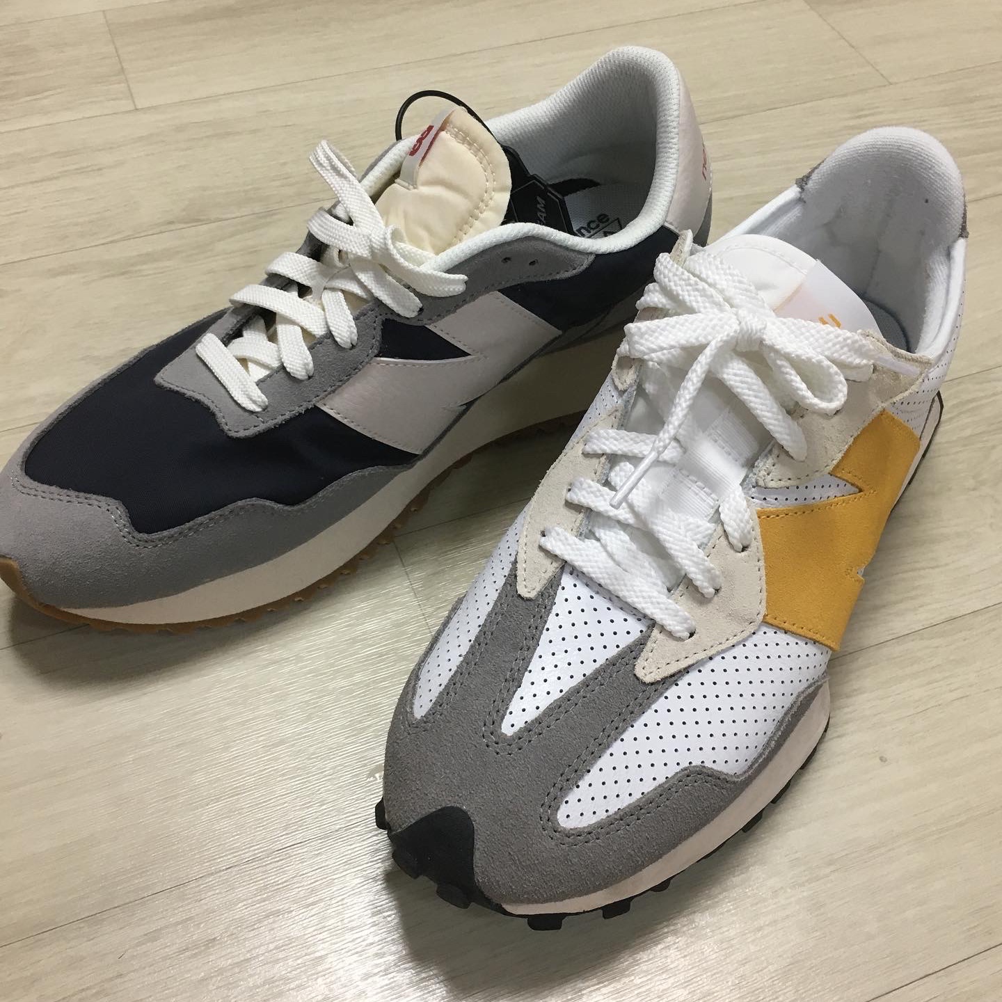 New Balance 237 Marblehead, New Balance 327 Grey Yellow - JD Sports Exclusive 착용 스타일 - 5