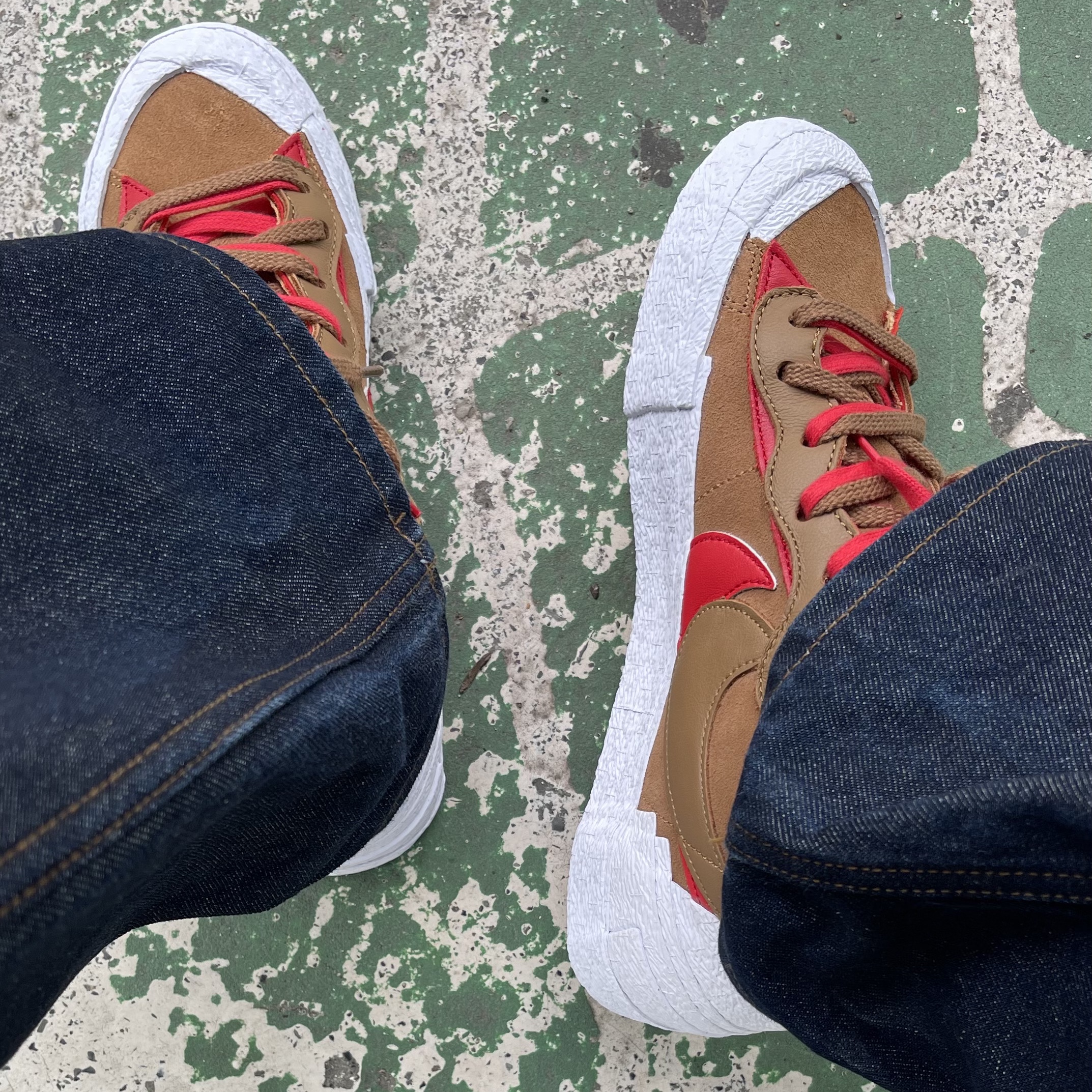 Nike x Sacai Blazer Low British Tan 착용 스타일