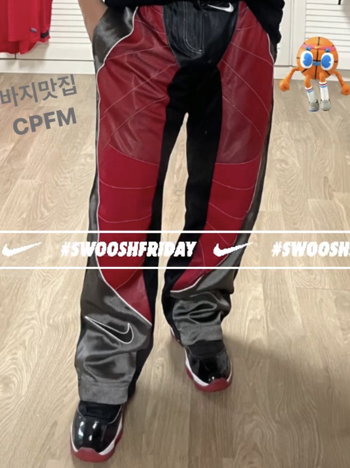 Nike x Cactus Plant Flea Market MX Rave Pants Red Grey Black - Asia, Jordan 11 Retro Bred 2019 착용 스타일 - 2