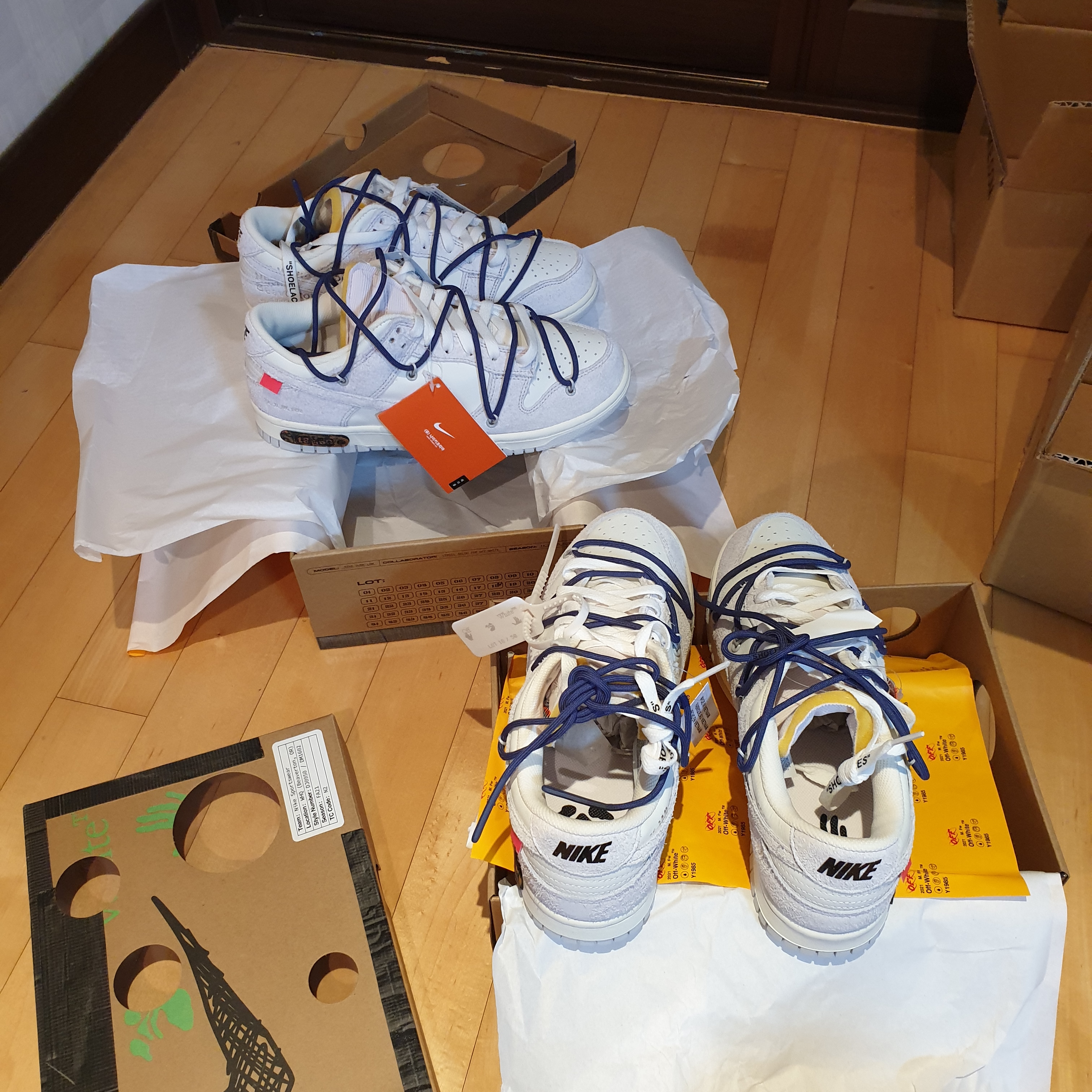 Nike x Off-White Dunk Low The 50 - Lot 18 착용 스타일