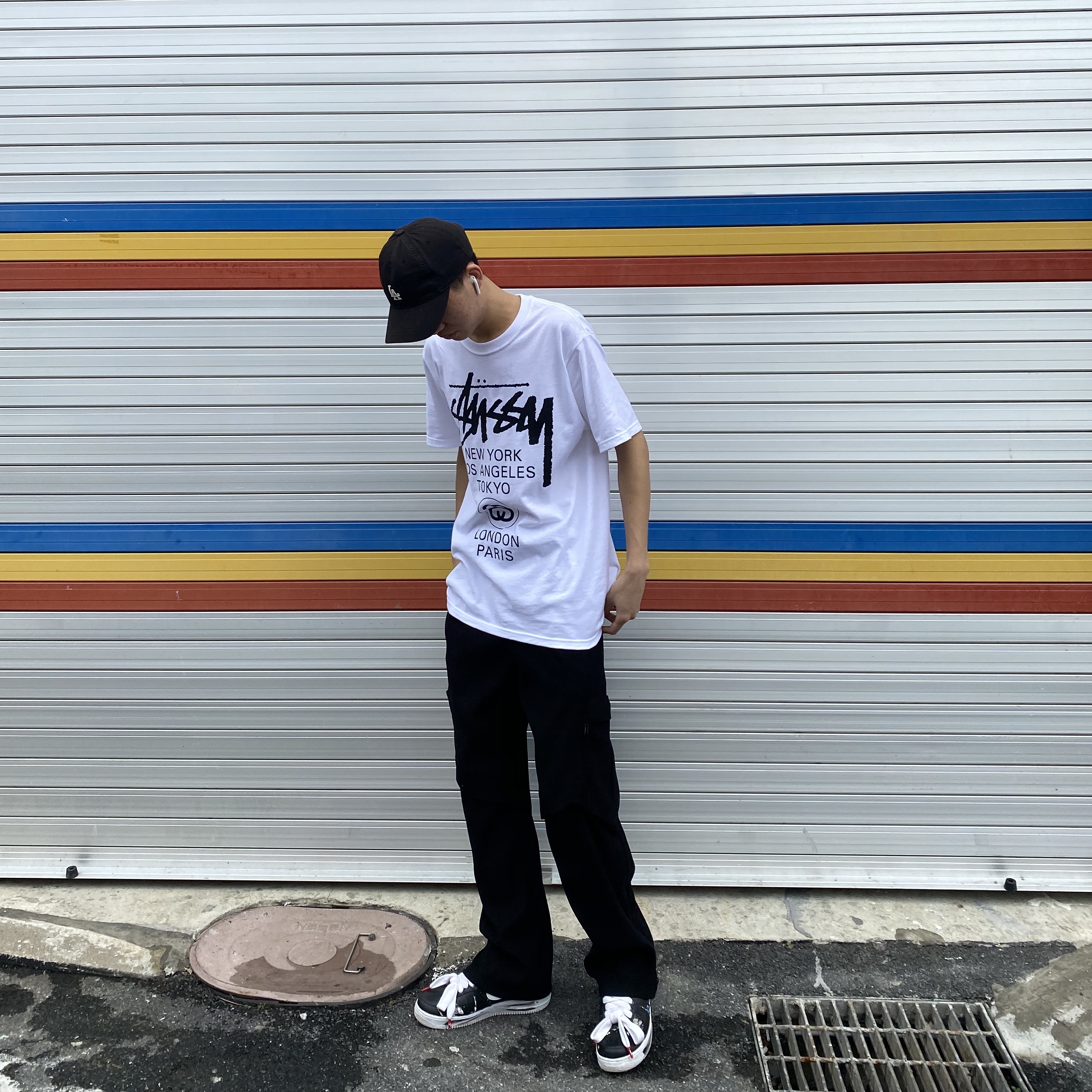 Stussy World Tour T-Shirt White 착용 스타일