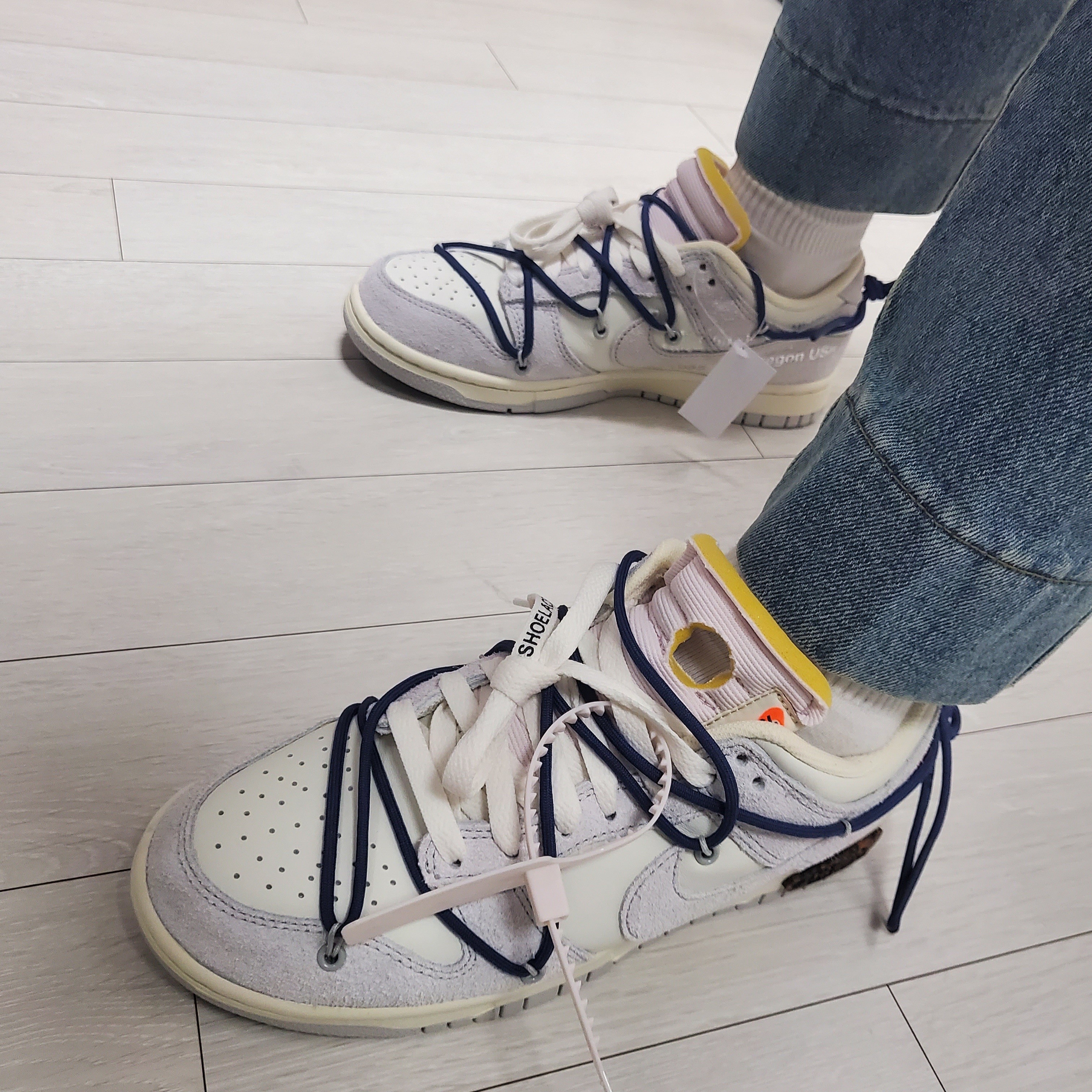 Nike x Off-White Dunk Low The 50 - Lot 18 착용 스타일 - 2