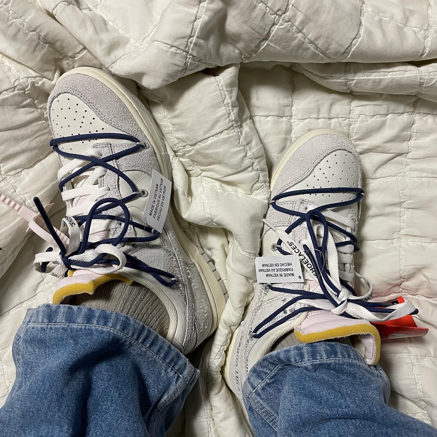 Nike x Off-White Dunk Low The 50 - Lot 18 착용 스타일 - 5